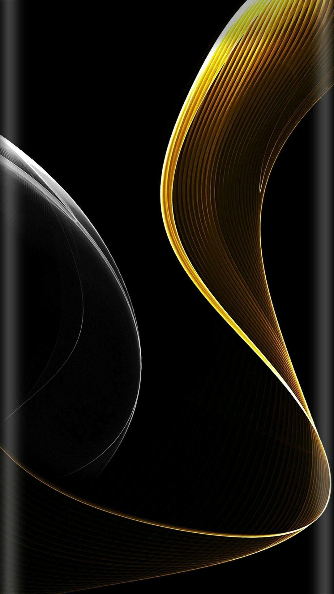 Curve astratte nero e oro, 1080x1920 Full HD Verticale, Smartphone