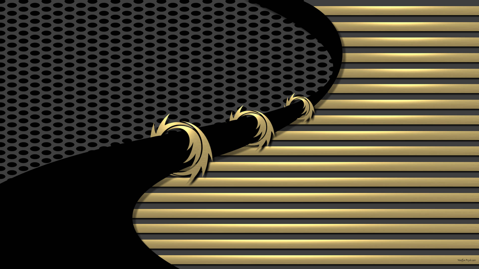 Nastro nero e oro astratto, 1920x1080 Full HD, Desktop