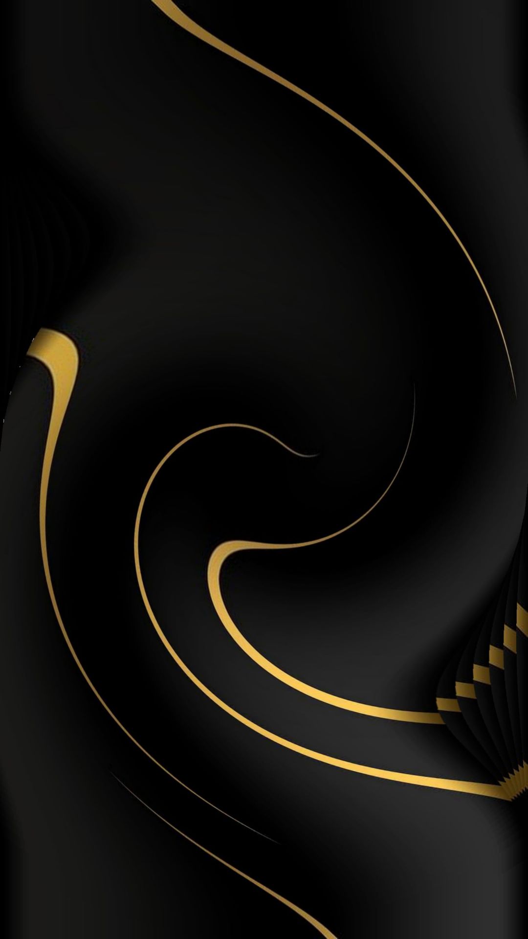 Linee dorate astratte su nero, 1080x1920 Full HD Verticale, iPhone
