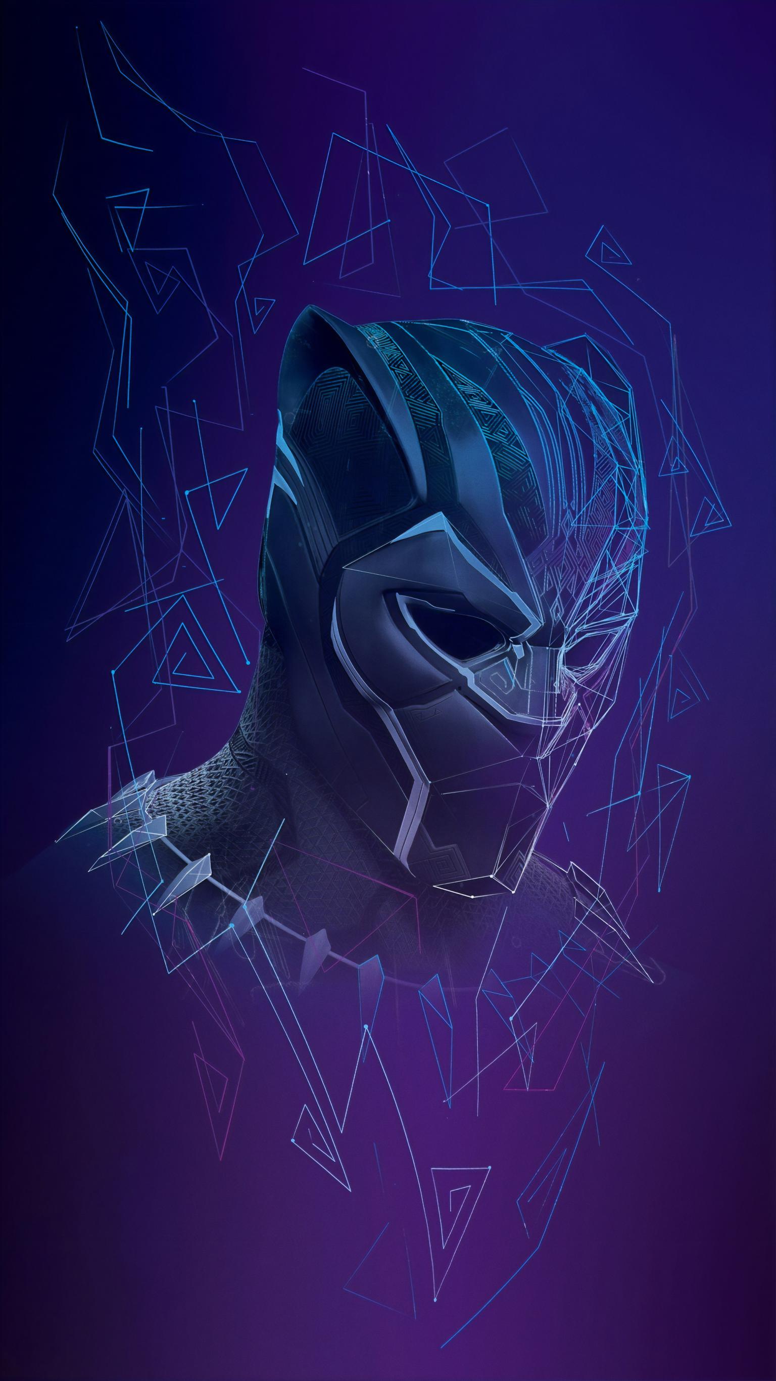 Black Panther maschera viola, 1536x2732 Verticale, OnePlus