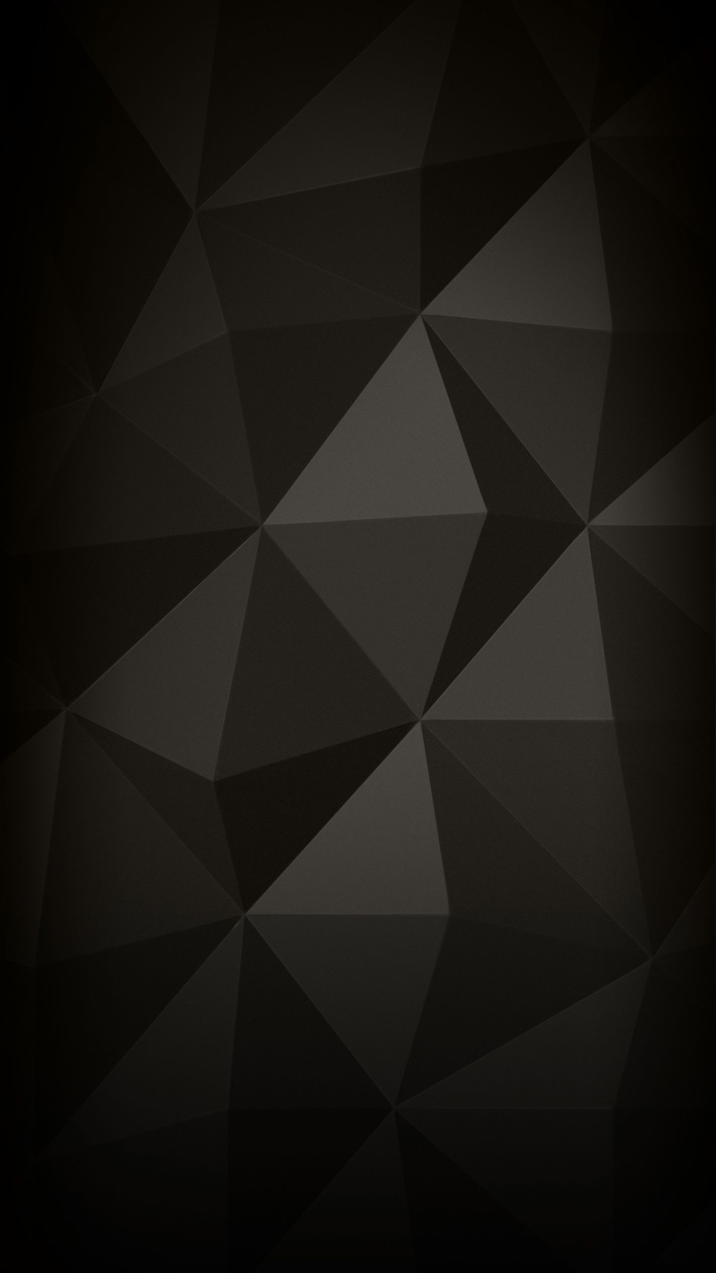 Sfondo geometrico nero poligonale, 1440x2560 Verticale, Telefono