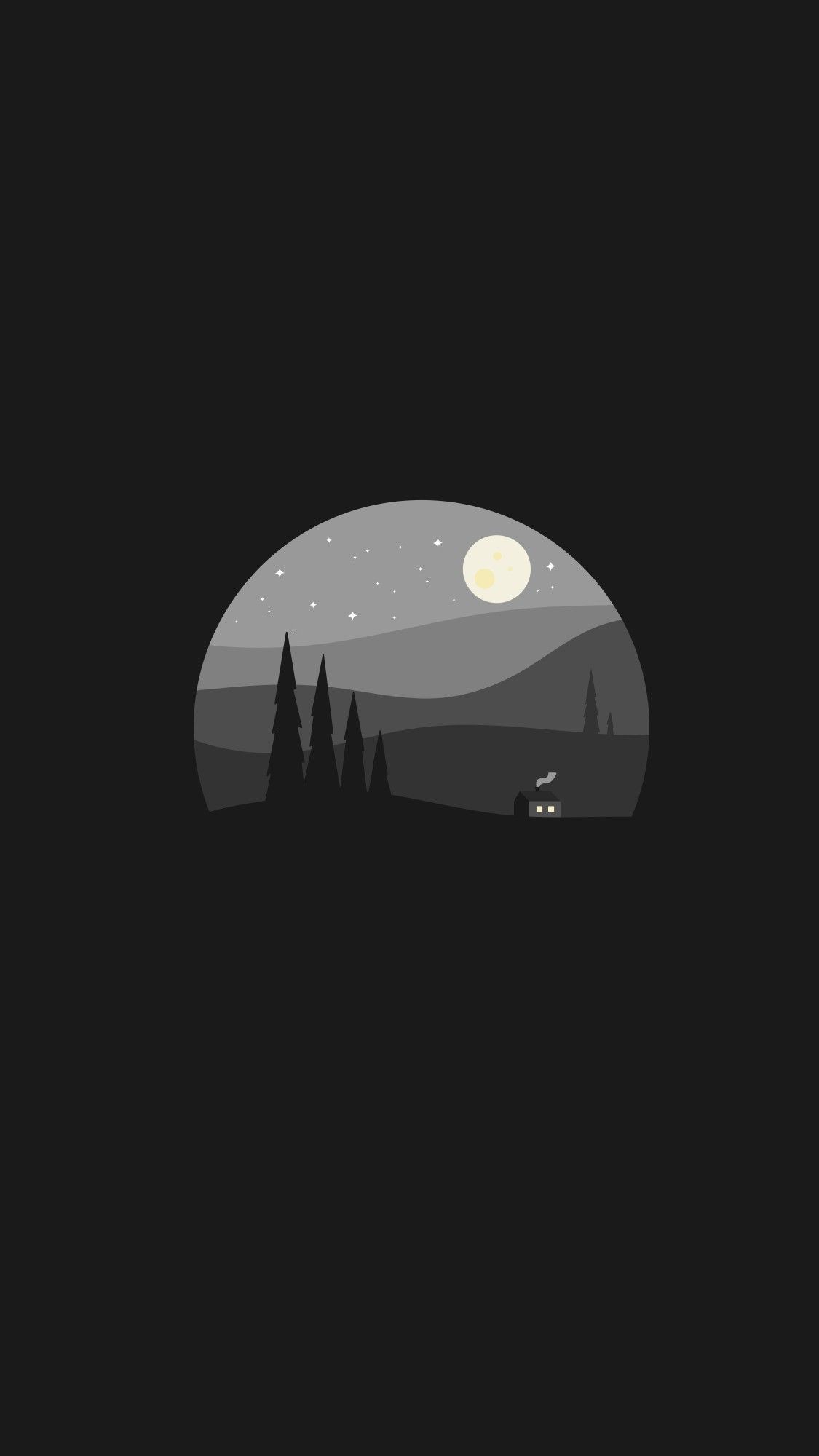 Paesaggio notturno minimalista luna, 1125x2000 Full HD Verticale, iPhone