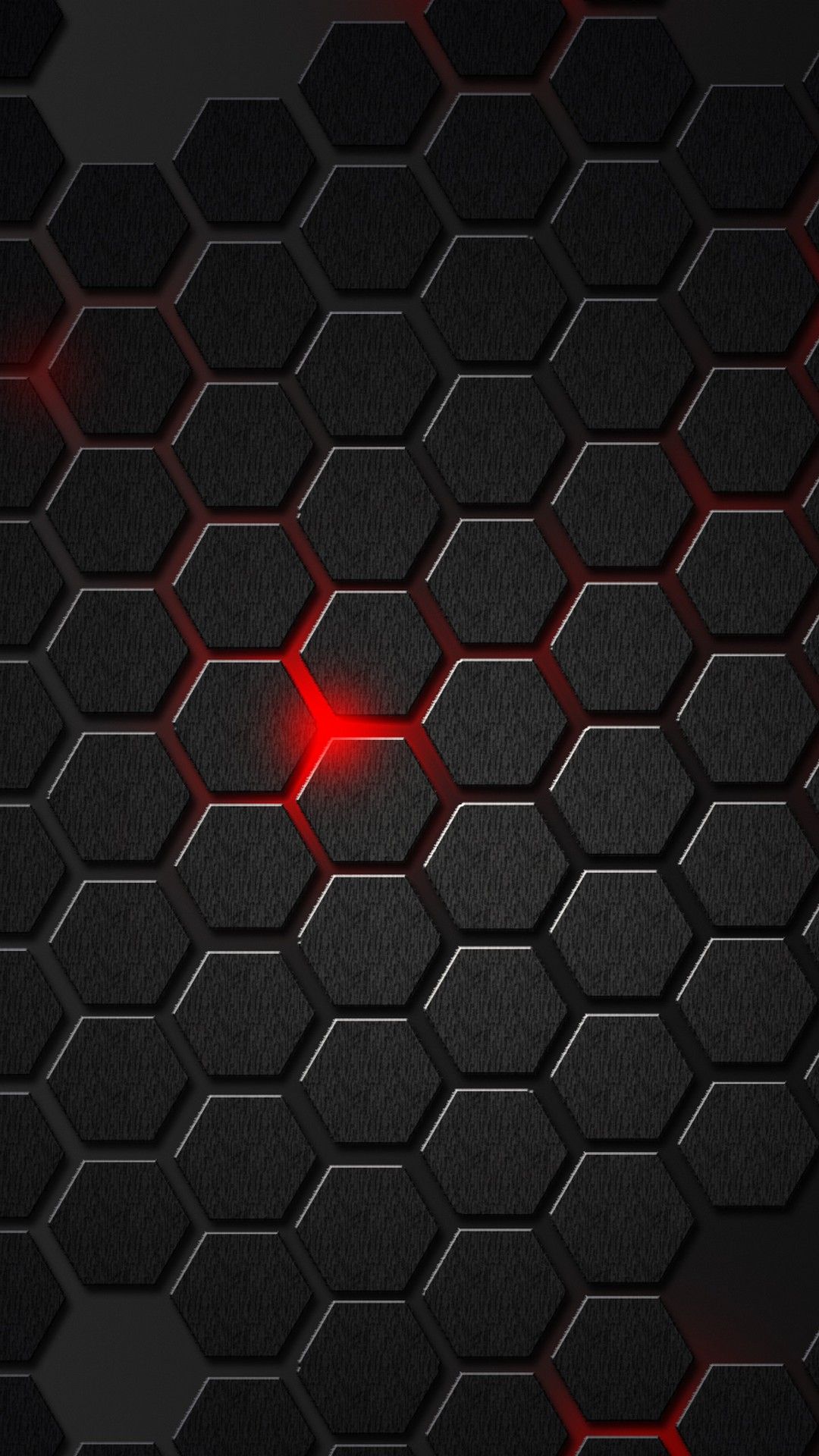 esagoni neri con luce rossa, 1080x1920 Verticale, Mobile