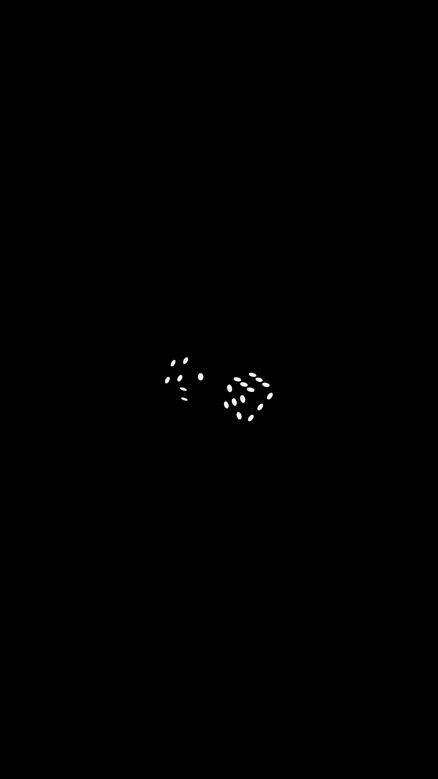 Due dadi bianchi su nero, 1440x2560 Verticale, iPhone Plus