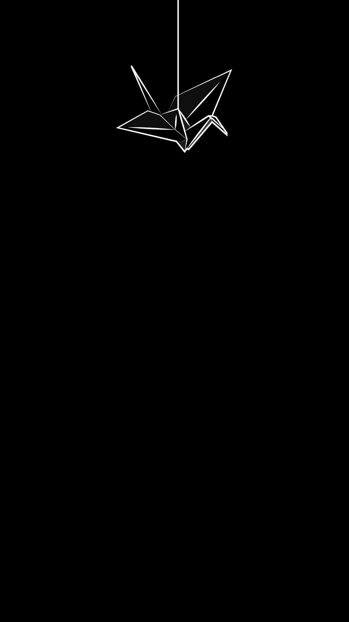 Gru di carta origami nera, 1200x2133 Full HD Verticale, iPhone Pro