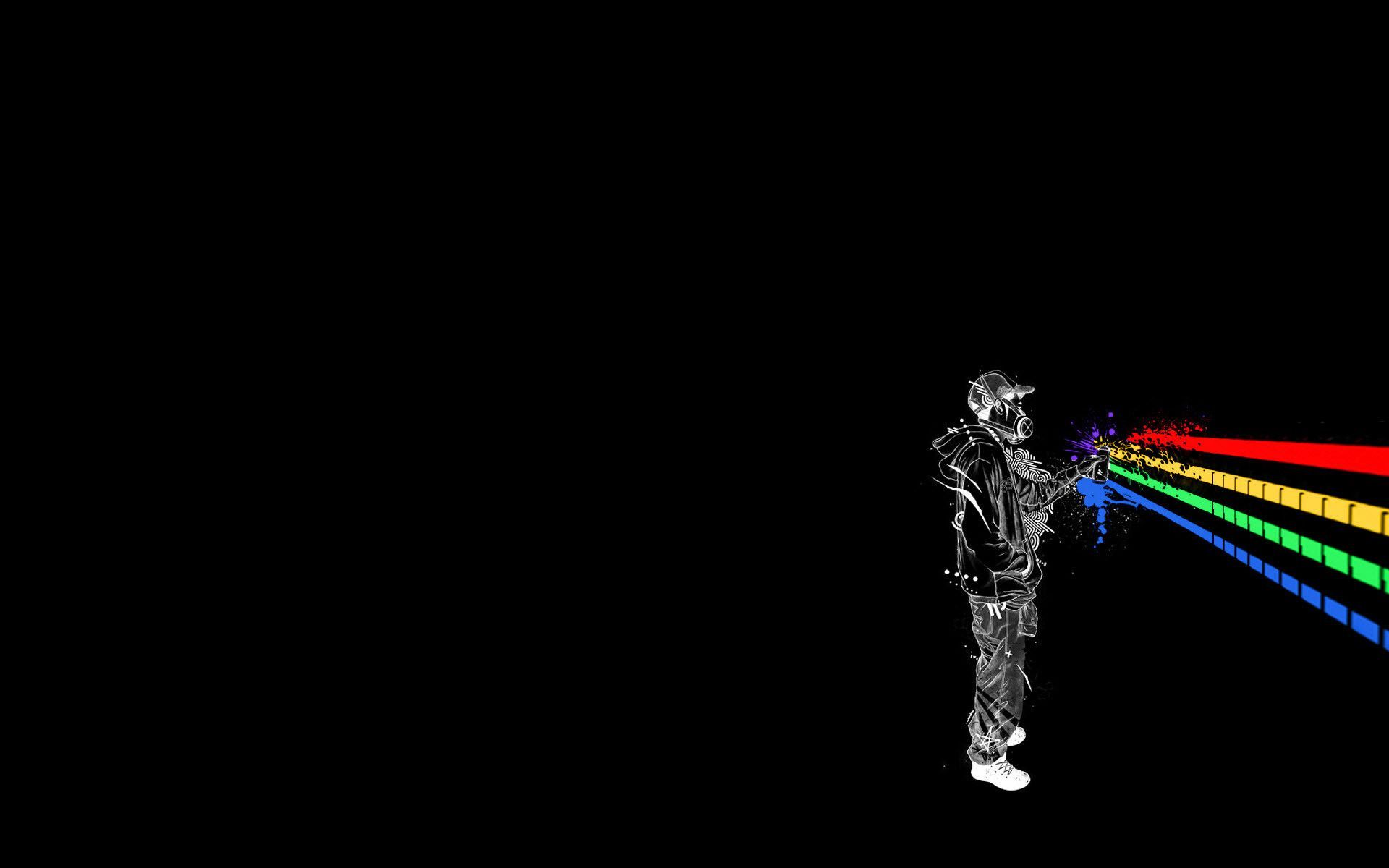 Astronauta con raggio arcobaleno nero, 1920x1200 Full HD+ WUXGA, PC