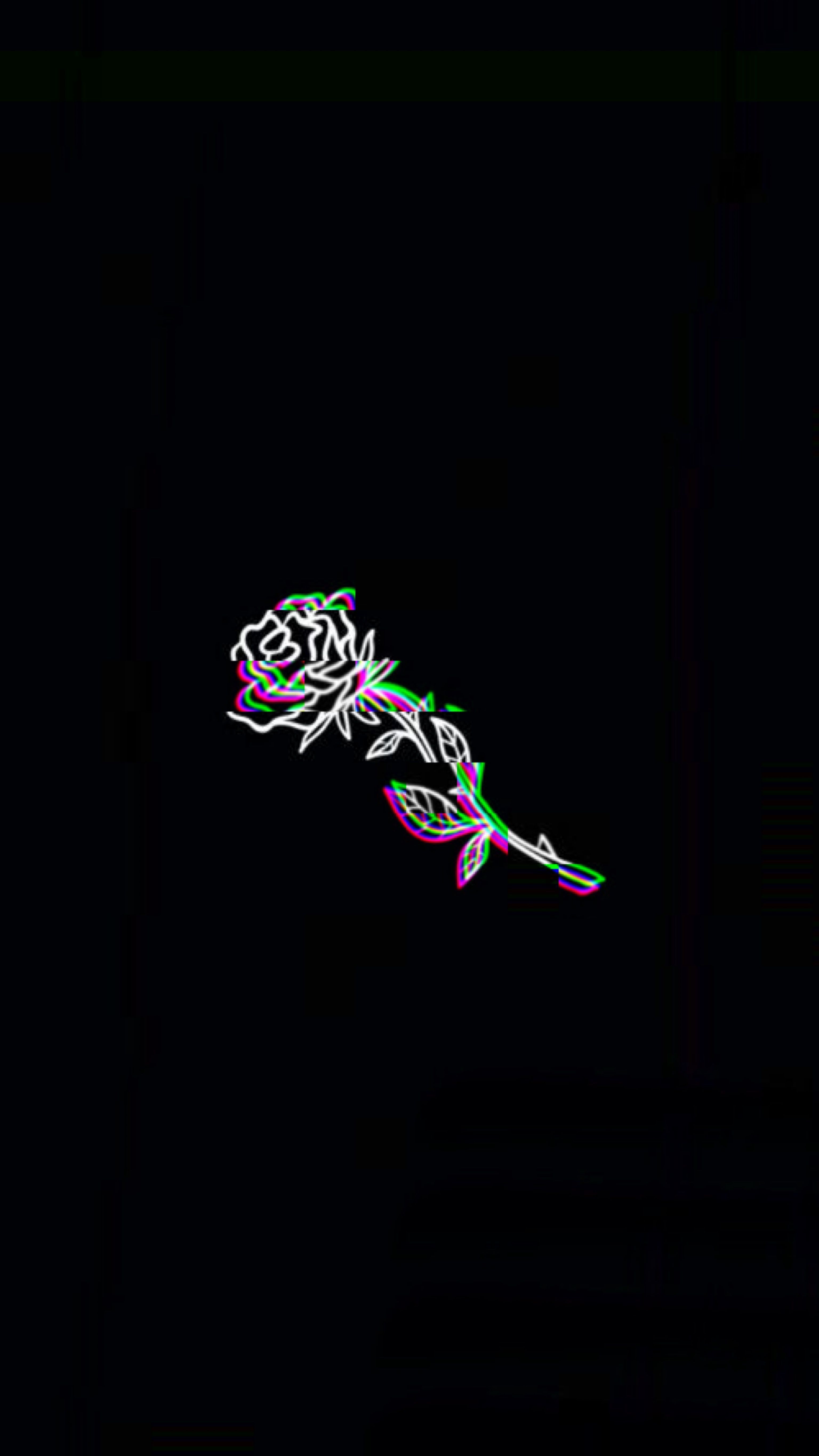 Rosa neon disegno nero, sfondi Neri, 3072x5460 Verticale, OnePlus