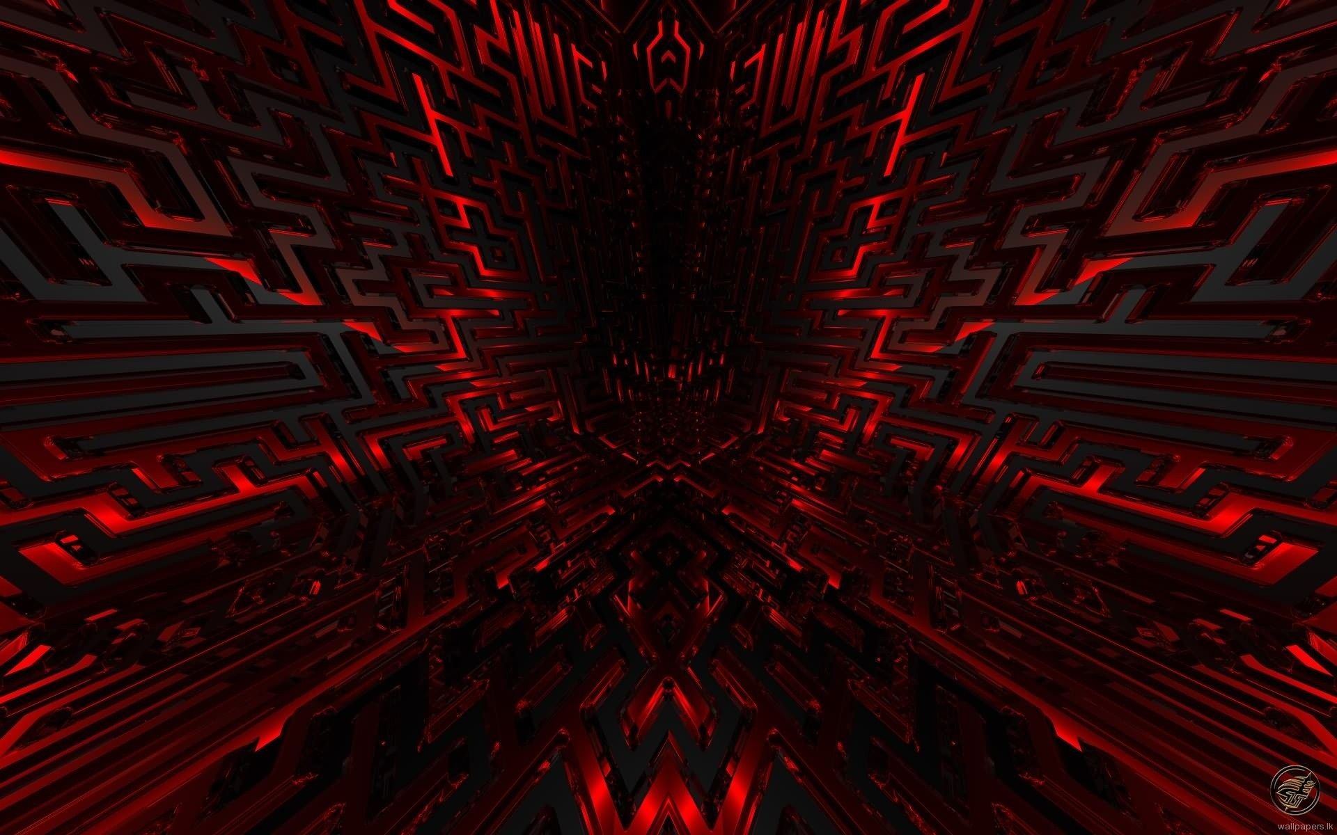 Tunnel astratto rosso e nero, sfondi Neri, 1920x1200 Full HD+ WUXGA, Desktop
