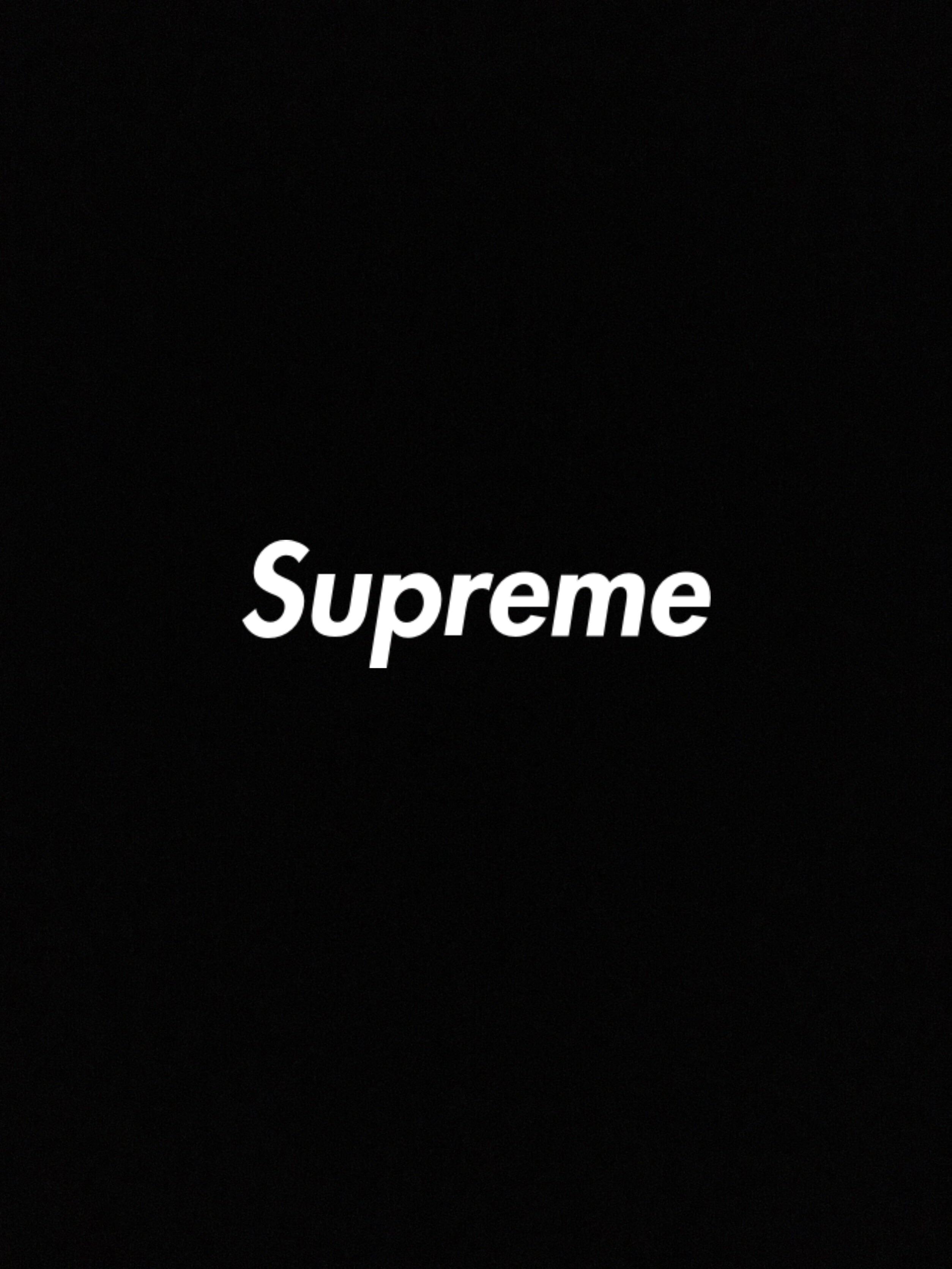 Logo Supreme nero, New York, sfondi Neri, 2508x3344 Full HD Verticale, Smartphone