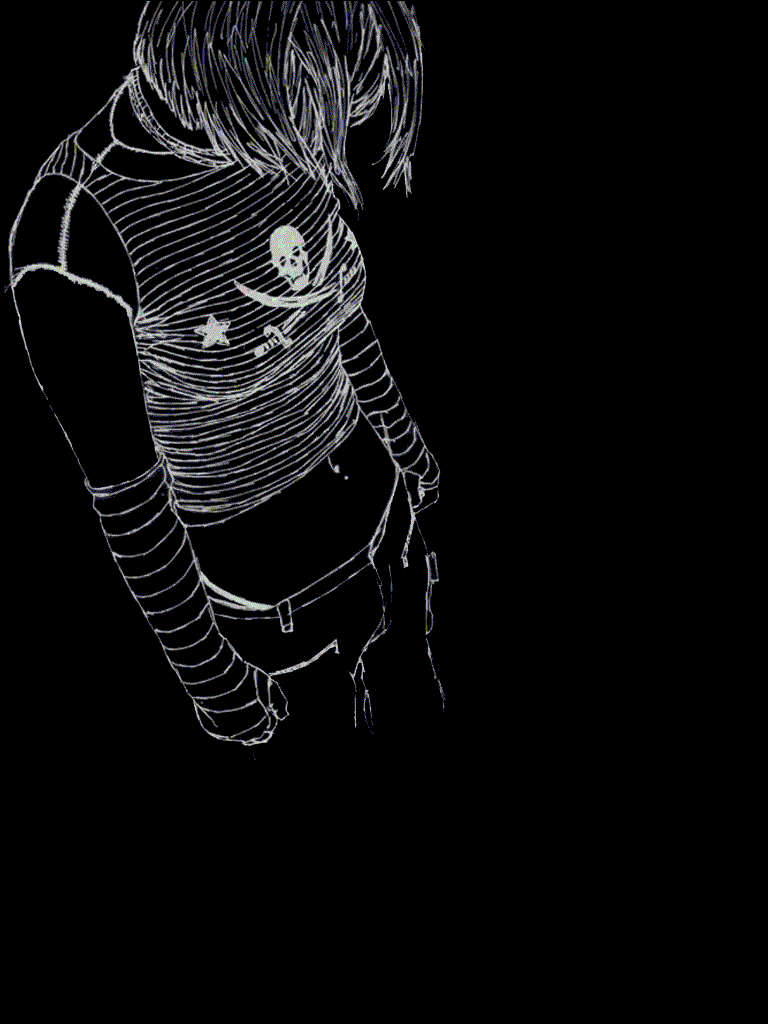 Disegno ragazza teschio nero, sfondi Neri, 768x1024 Full HD Verticale, iPhone