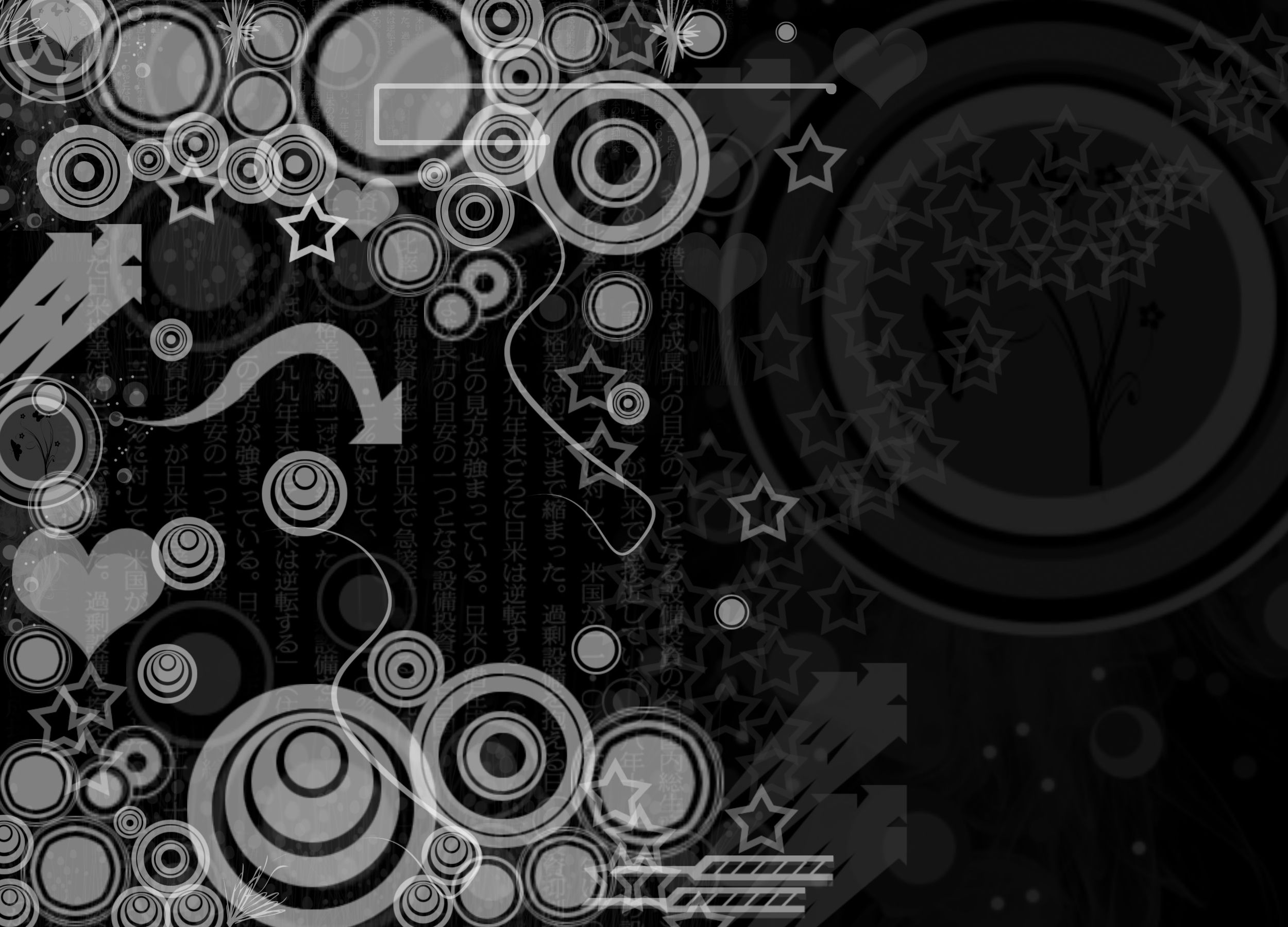 Forme astratte cerchi e stelle nero, sfondi Neri, 2500x1800 alta risoluzione, Desktop