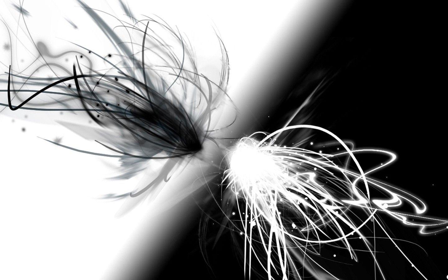 Astratto linee bianco e nero, sfondi Neri, 1440x900 720p, Laptop