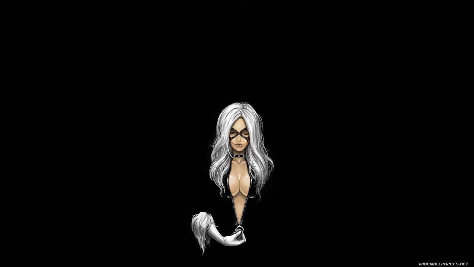 Black Cat Marvel sfondo nero, sfondi Neri, 1600x900 HD, iMac