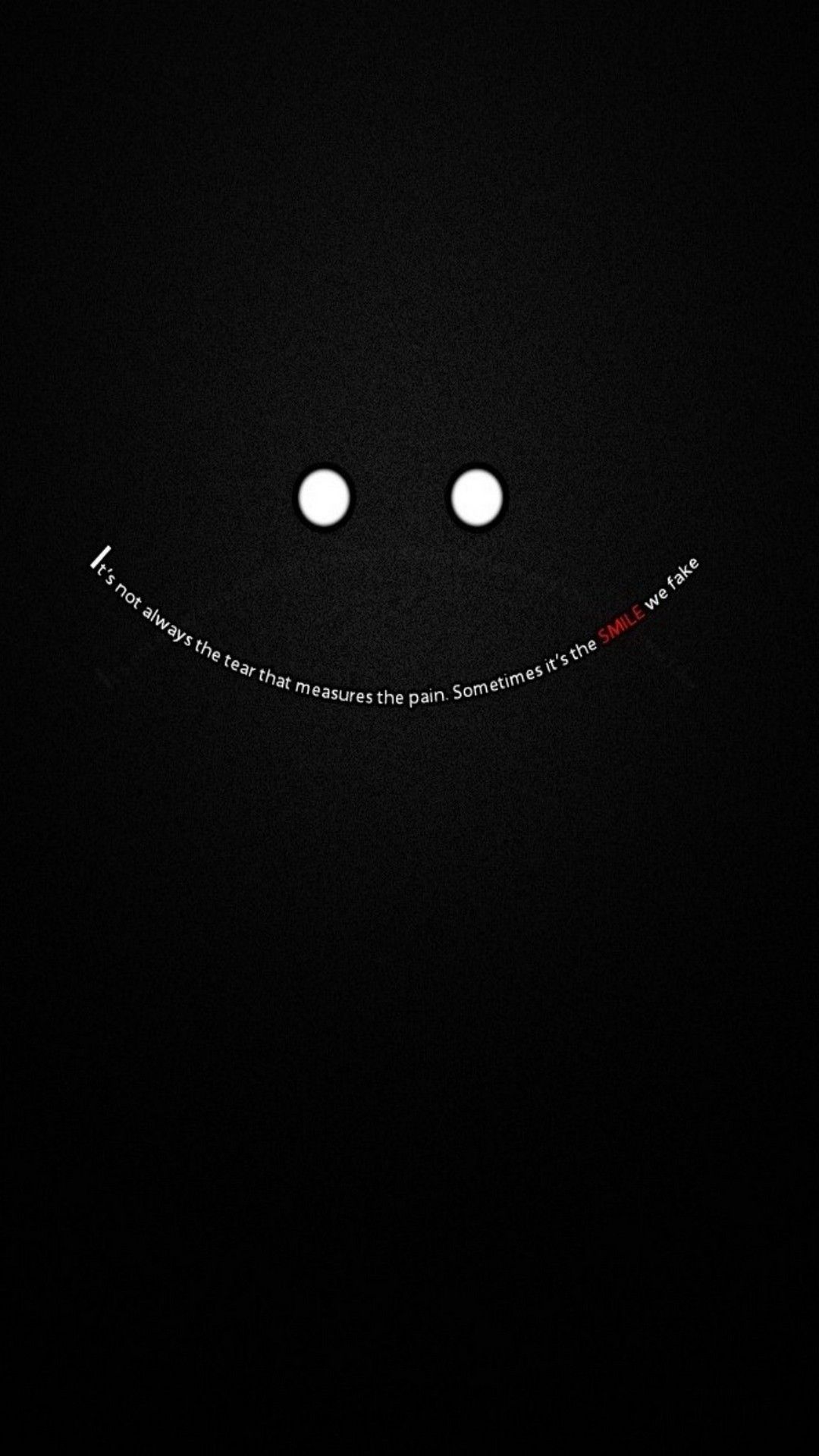 faccina sorridente scritta citazione, sfondi Neri, 1080x1920 Full HD Verticale, Smartphone