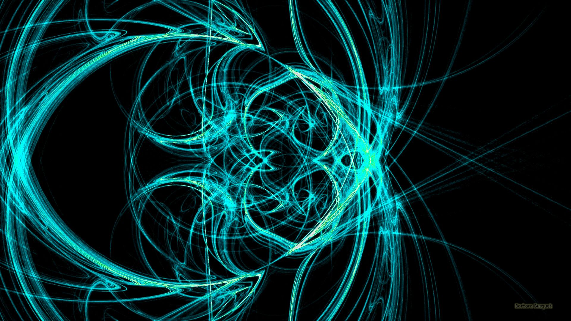 Linee frattali astratte turchese, 1920x1080 1080p, Laptop