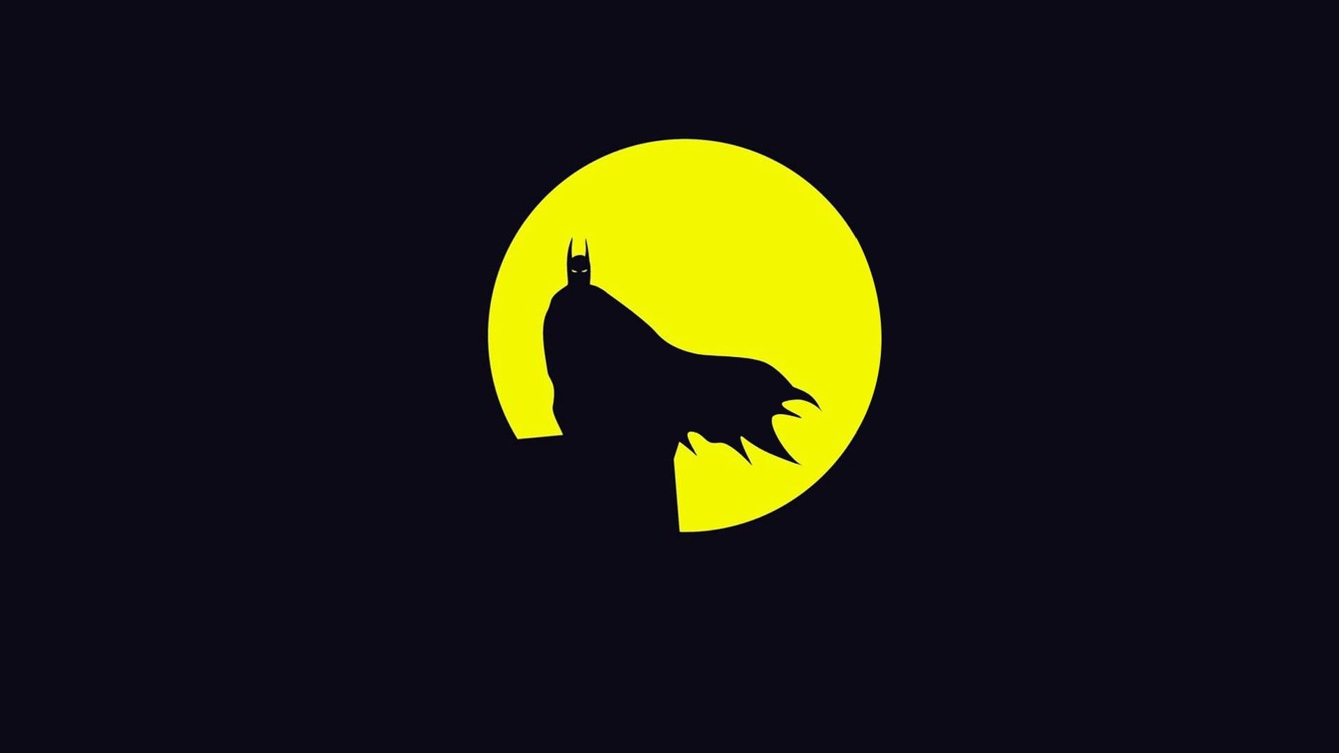 Batman silhouette luna gialla, Gotham, 1920x1080 1080p, Laptop