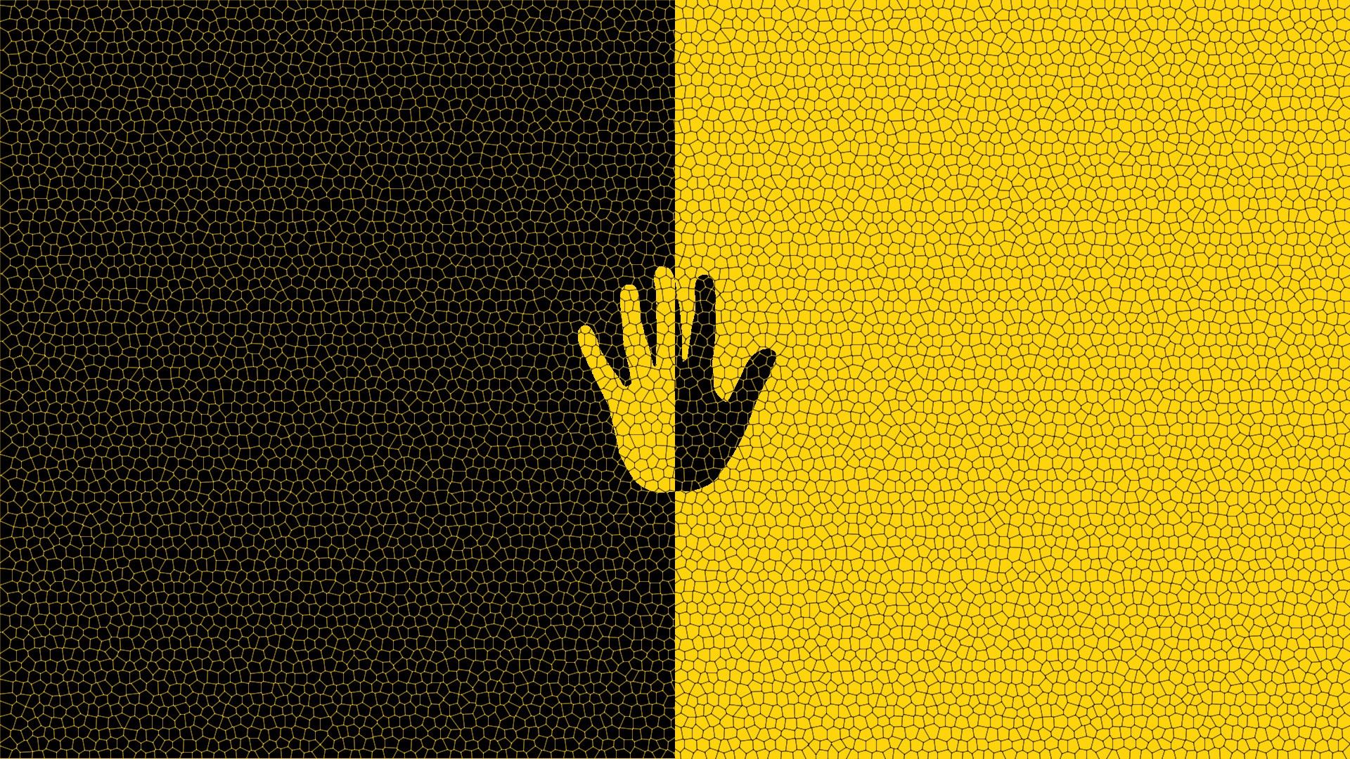 Mano nera su nero e giallo, 1920x1080 Full HD 1080p, Desktop