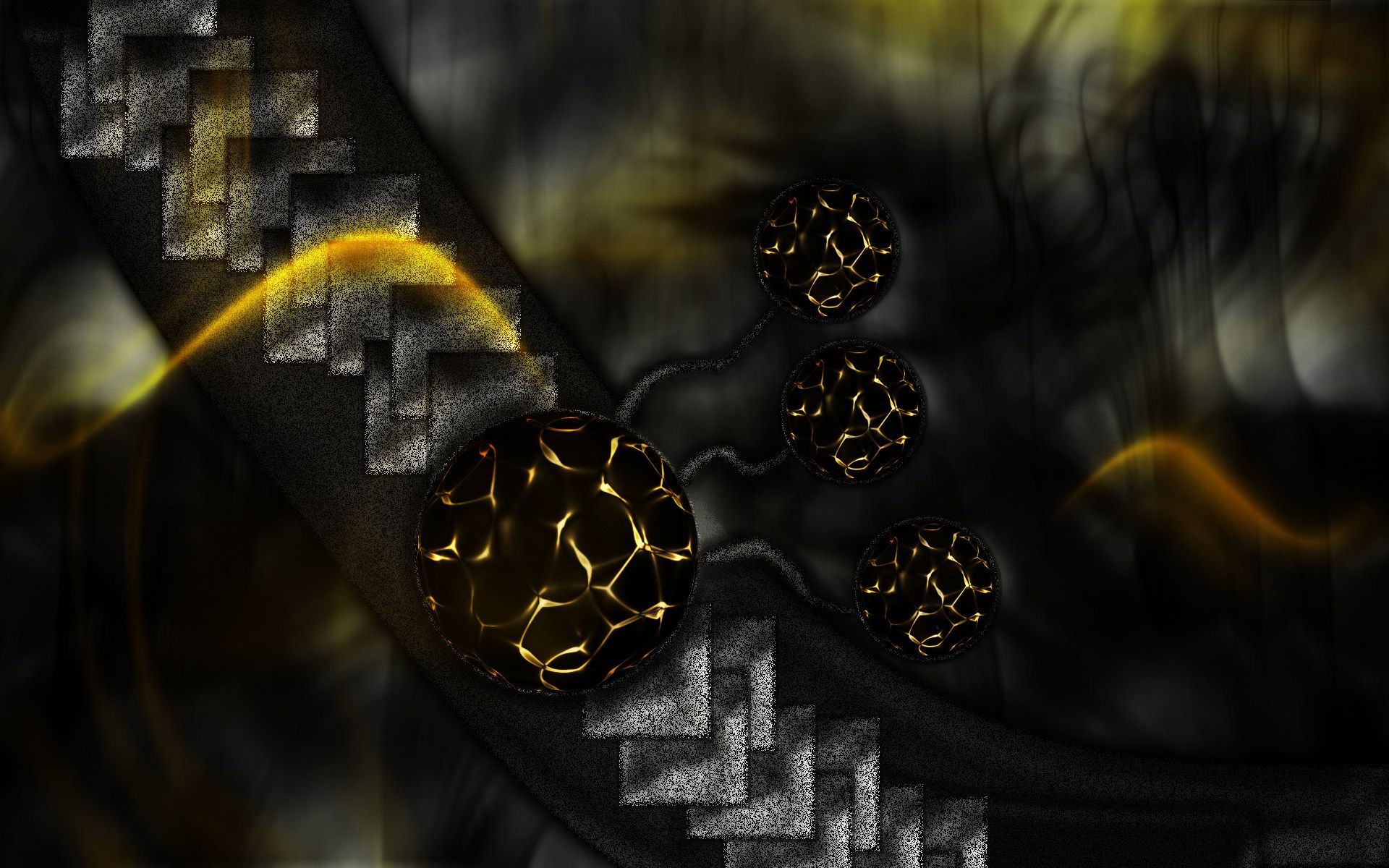 Sfere geometriche nero e giallo, 1920x1200 Full HD+, PC