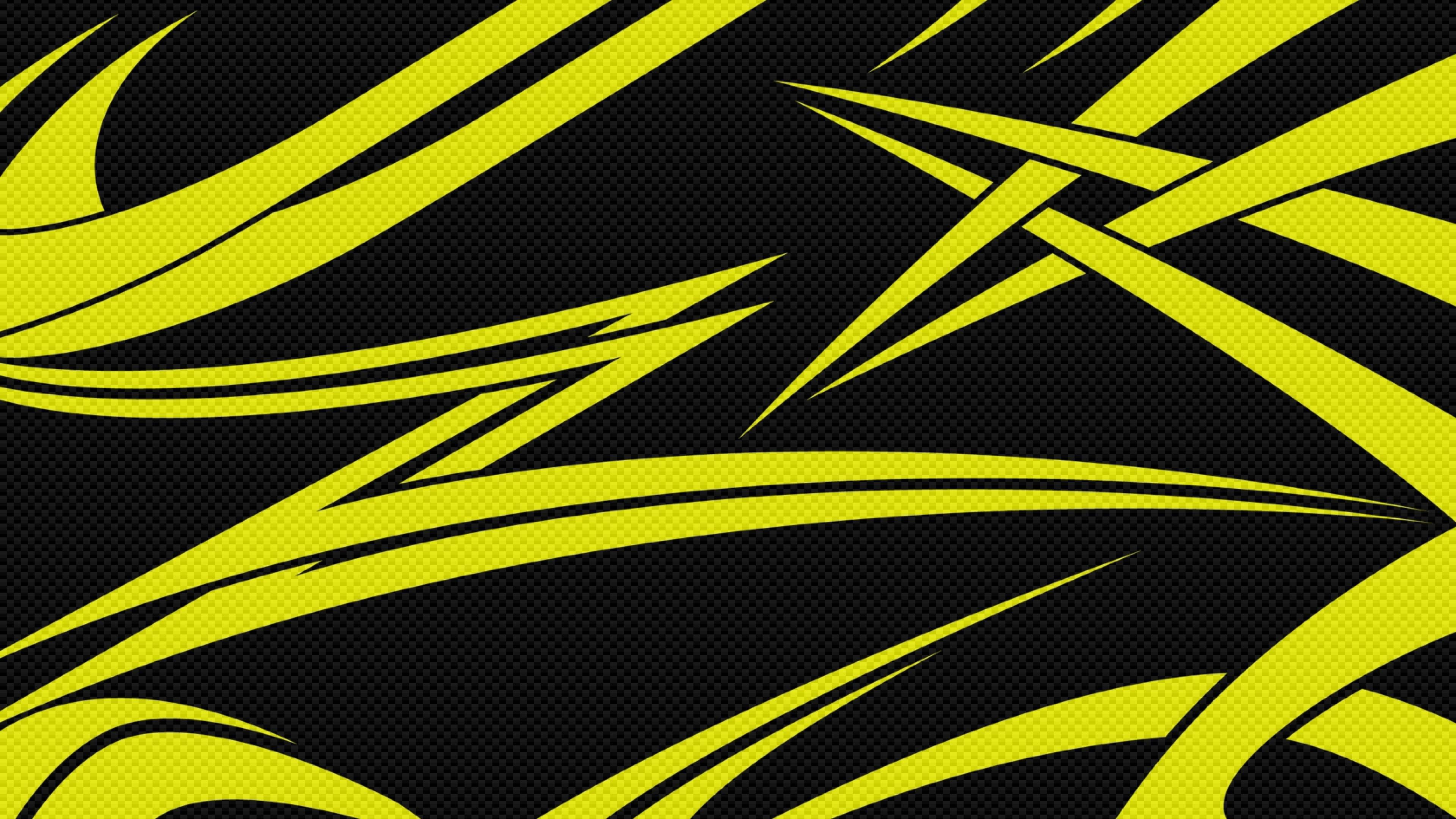 Strisce astratte gialle nere, 3840x2160 4K, Desktop 4K