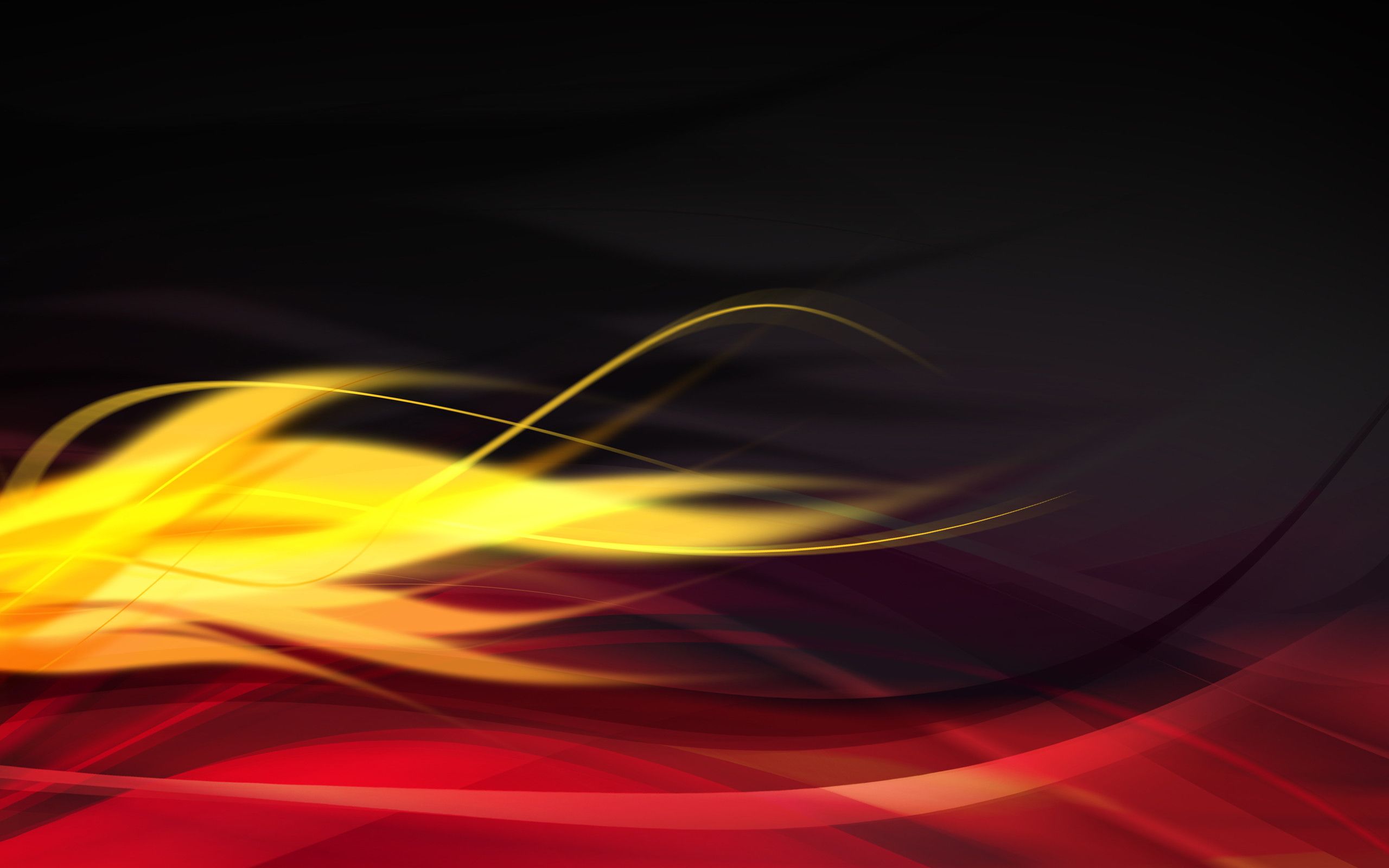 Onde astratte nero rosso giallo, 2560x1600 WQXGA, Desktop