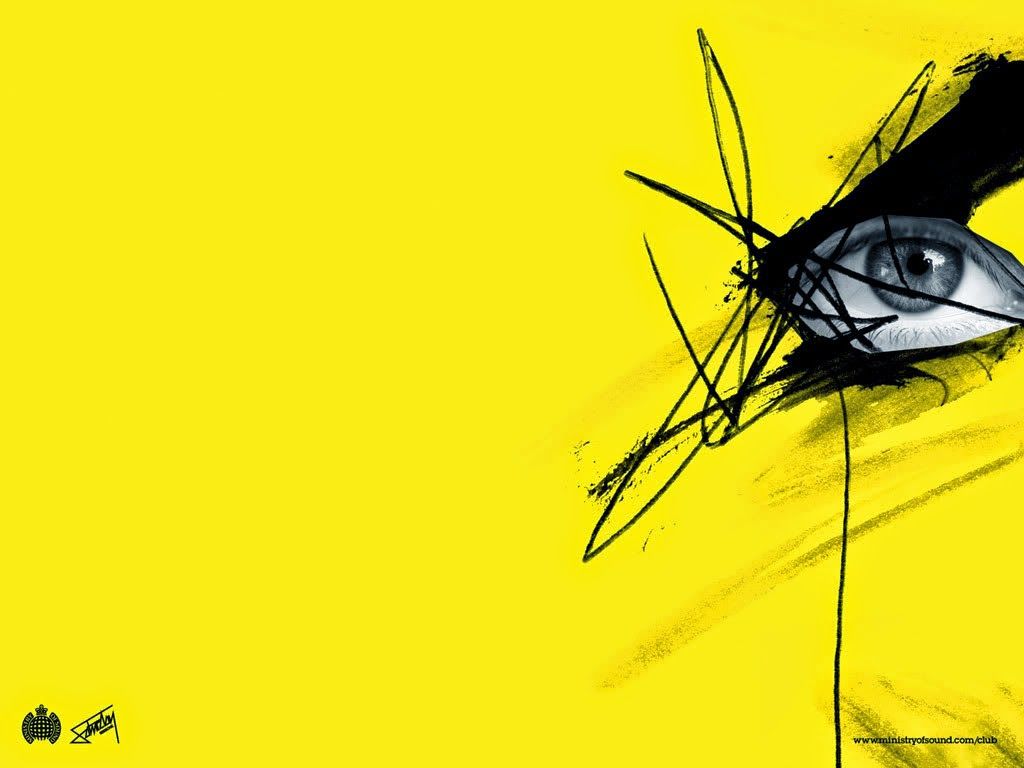 Occhio astratto disegnato giallo-nero, 1024x768 HD, Laptop