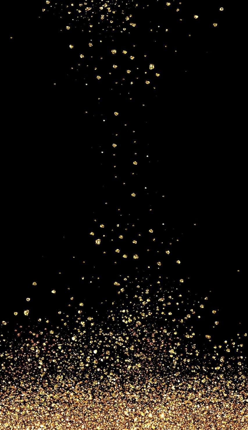 Glitter oro su nero, 853x1480 Verticale, Mobile