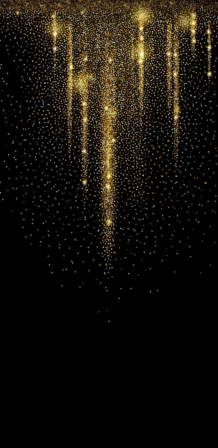 Gocce glitter oro su nero, 736x1512 Full HD Verticale, Smartphone