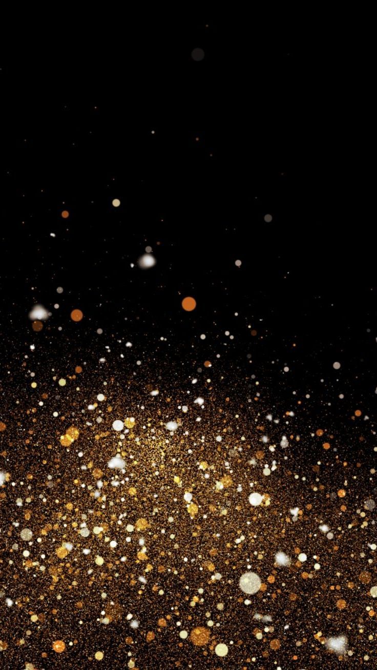 Glitter dorato su nero, 736x1308 Verticale, Mobile