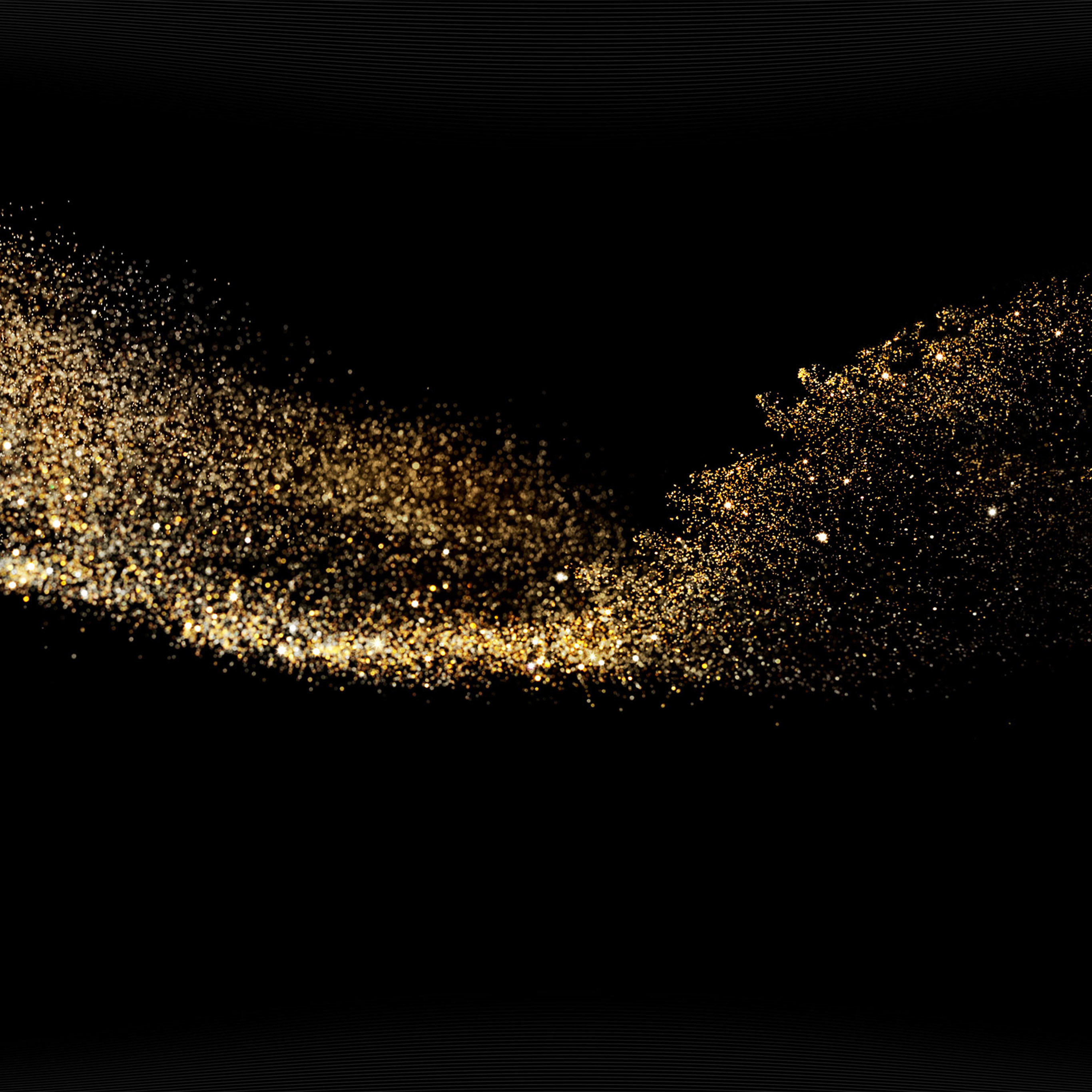 Onda particelle dorate su nero, 2732x2732 WQXGA, PC