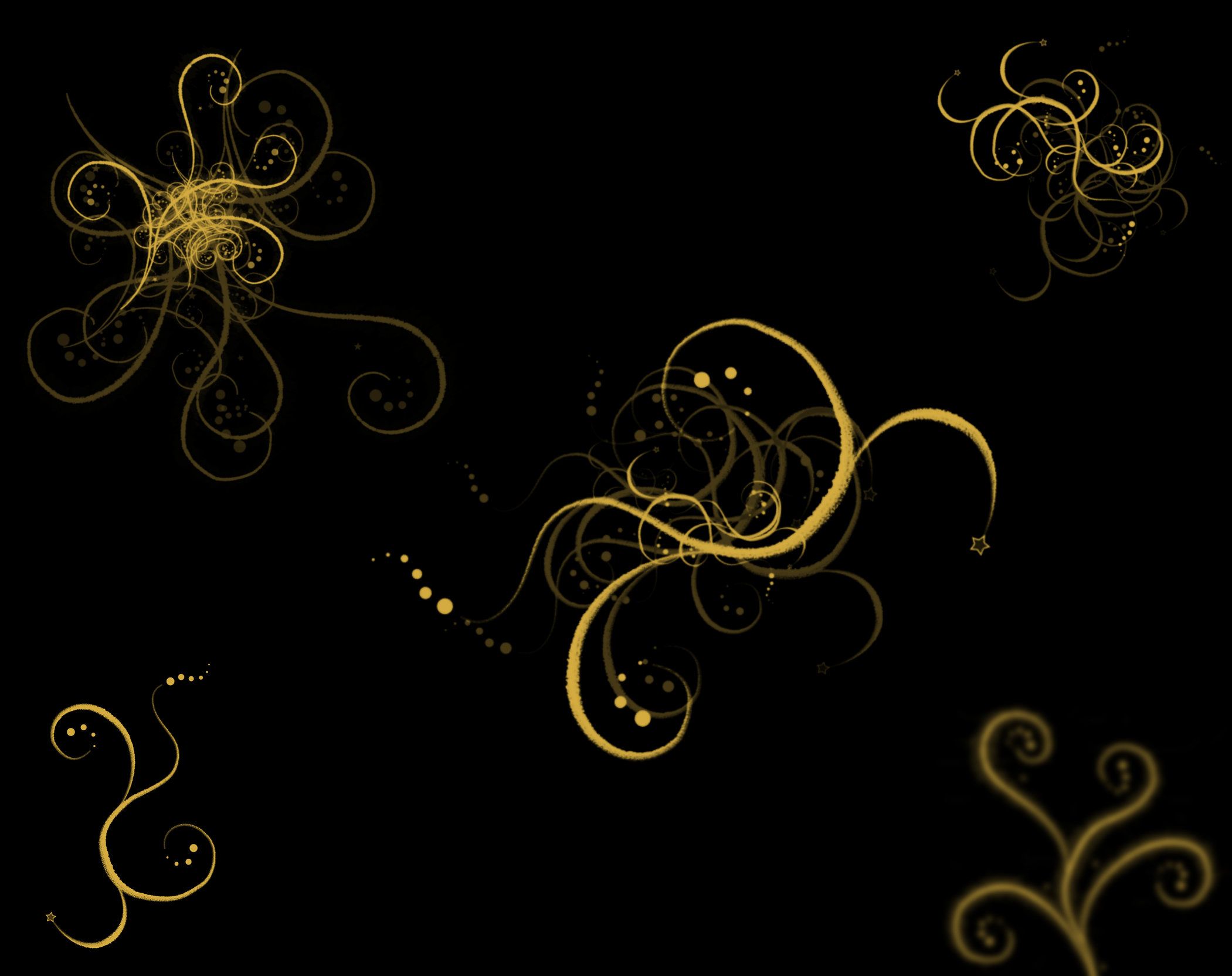 Spirali dorate astratte su nero, 2101x1664 Hi-Res, Desktop