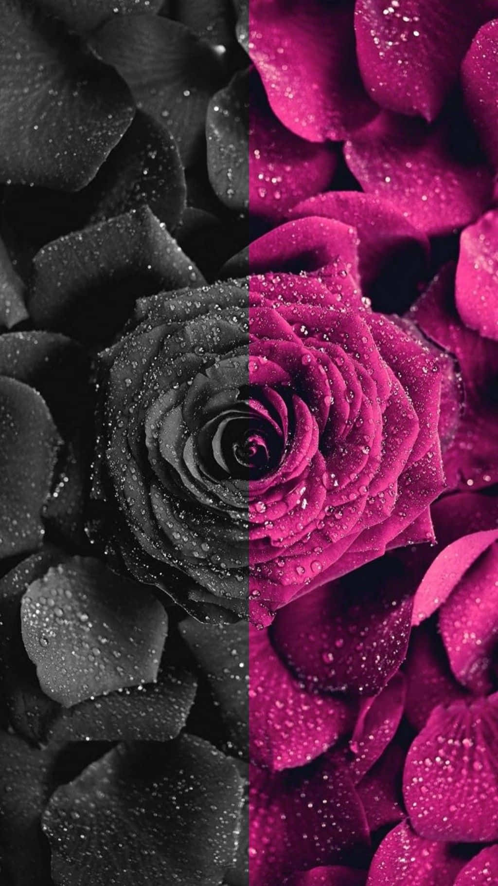 Rosa nera e rosa scuro, 1024x1820 Verticale, Telefono