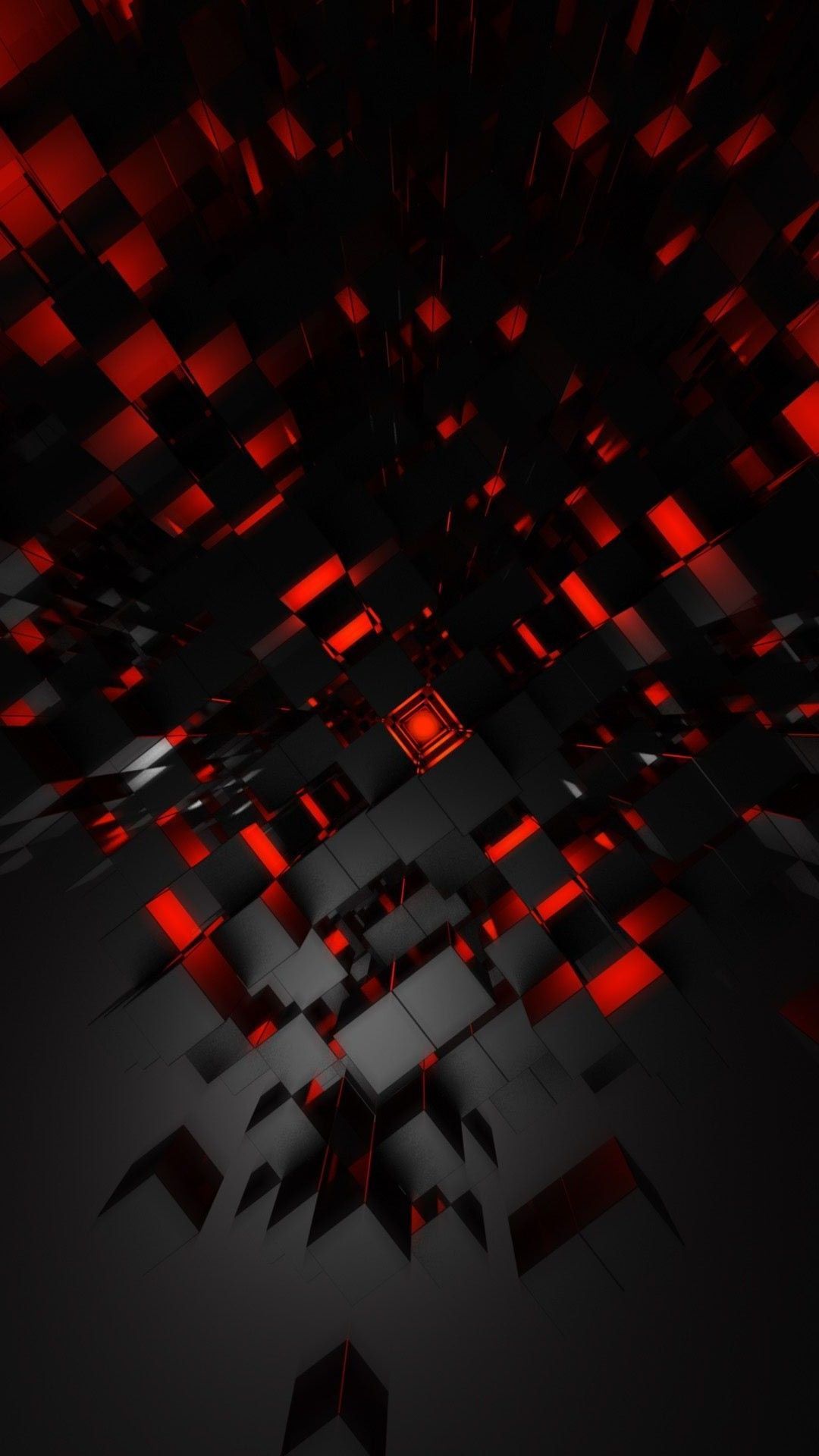 Cubi astratti rosso e nero, 1080x1920 Full HD Verticale, iPhone