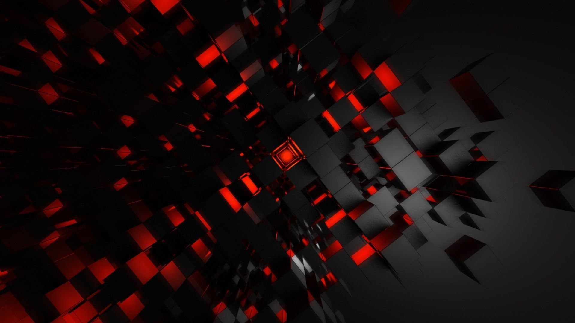 Cubi astratti rossi e neri, 1920x1080 1080p, PC