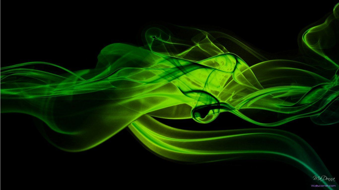 Fumo astratto verde e nero, 1366x768 720p, Laptop