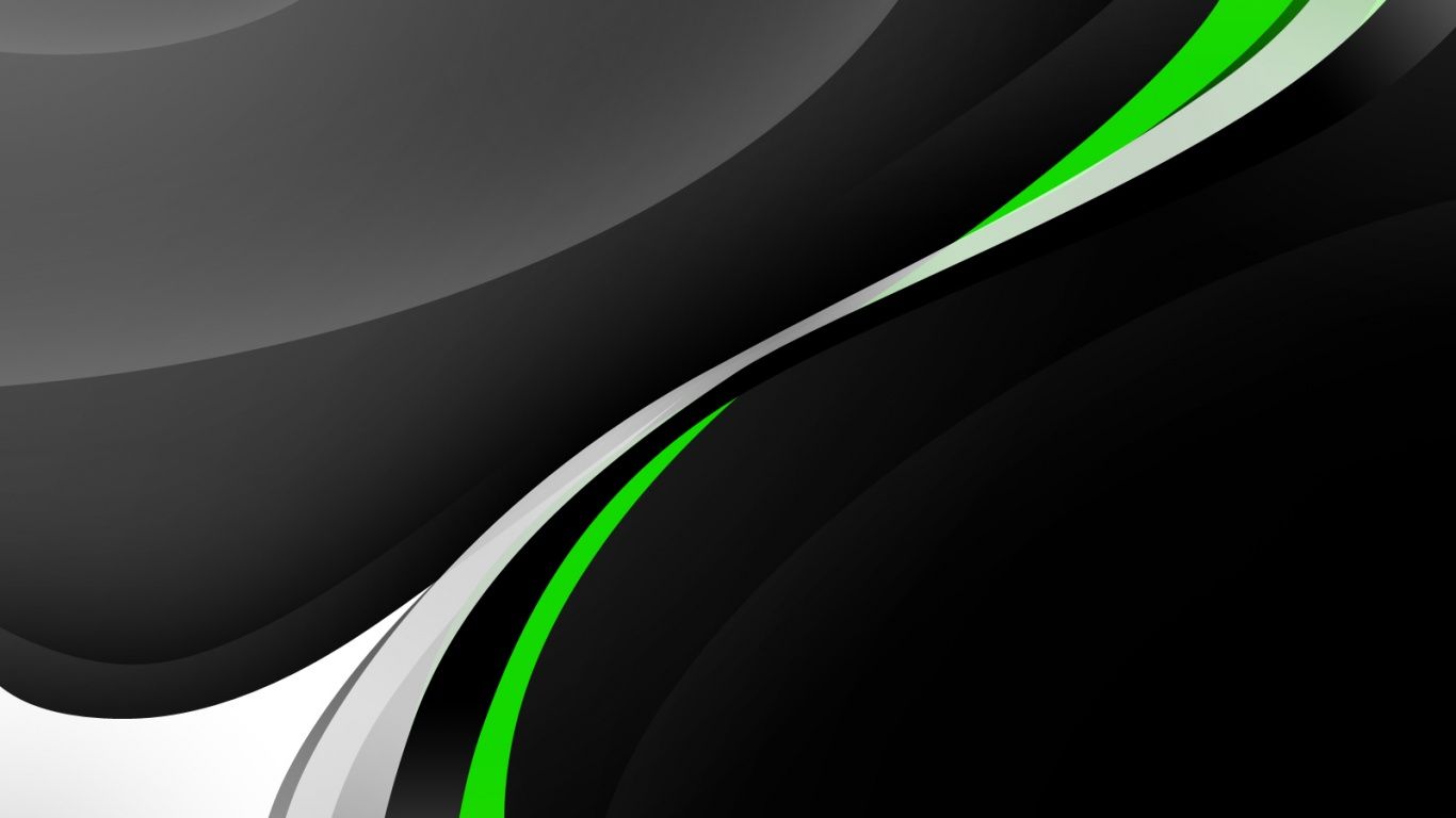 Onde astratte nere e verdi, 1366x768 720p, PC