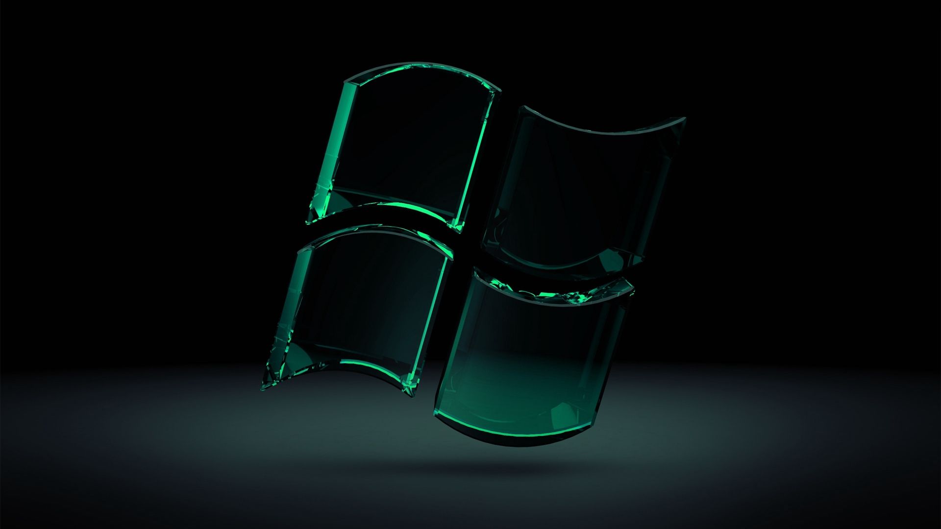 Logo Windows vetro verde, 1920x1080 Full HD, PC Desktop
