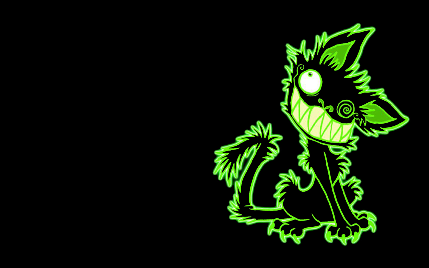Gatto verde neon inquietante, 1680x1050 HD Ready, Desktop