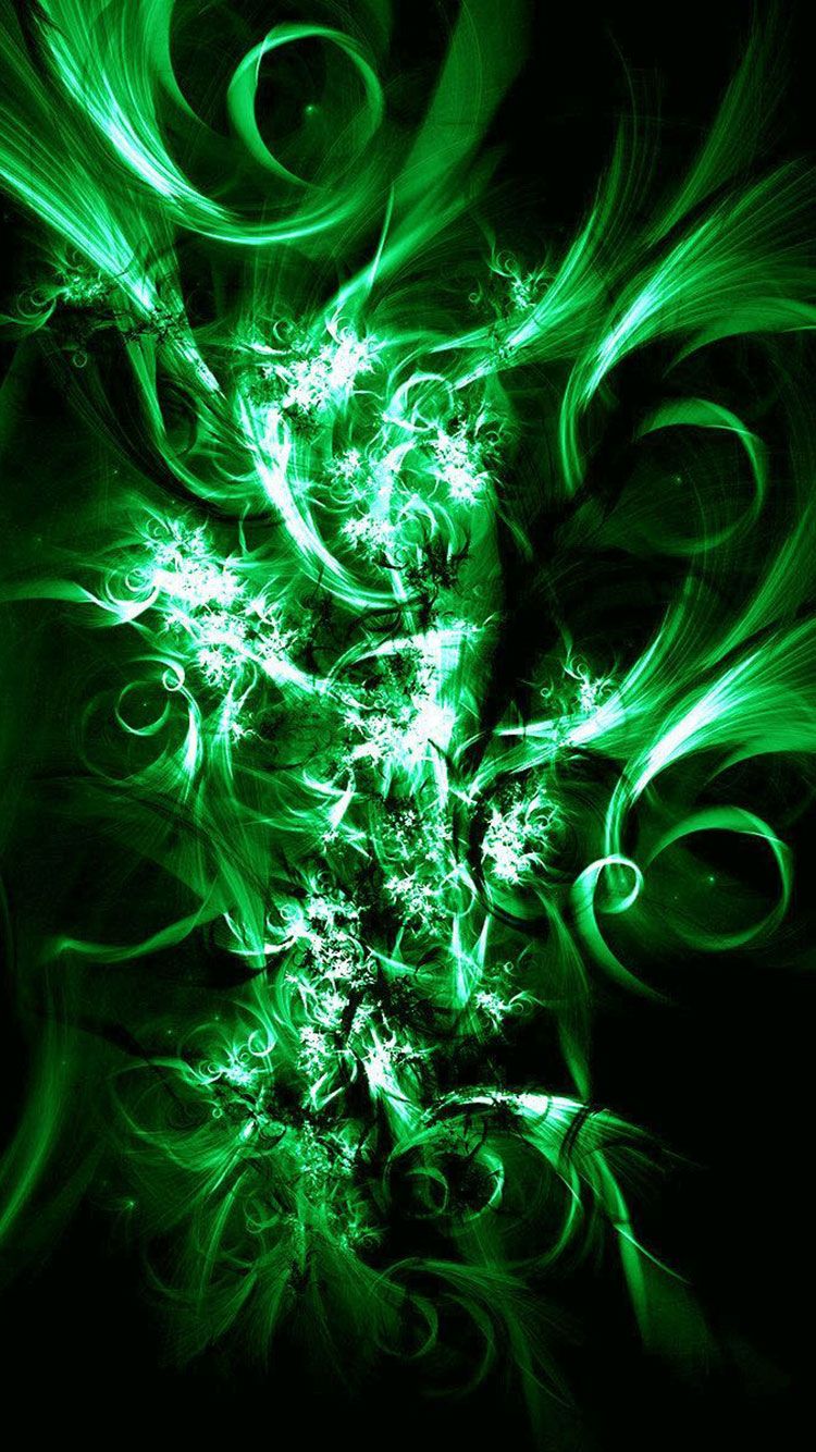 Astratto fumo verde fluo, 750x1334 Verticale, Mobile