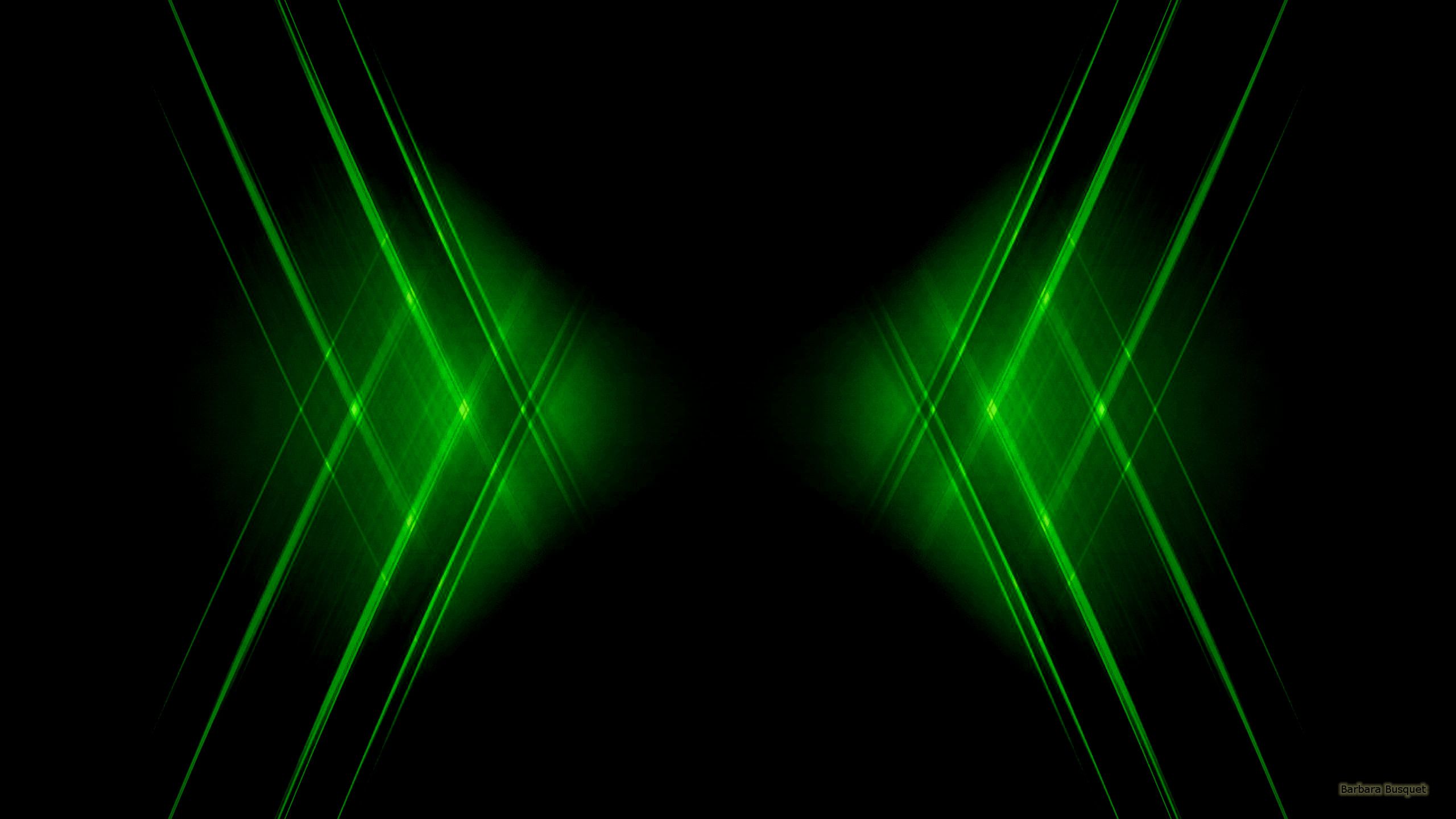 Linee luminose verdi astratte, 2560x1440 2K QHD, PC