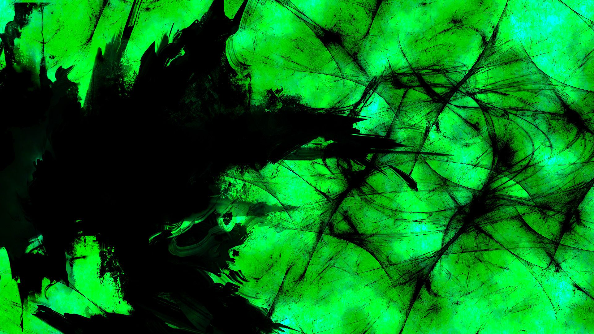 macchie astratte nero e verde, 1920x1080 Full HD, Desktop