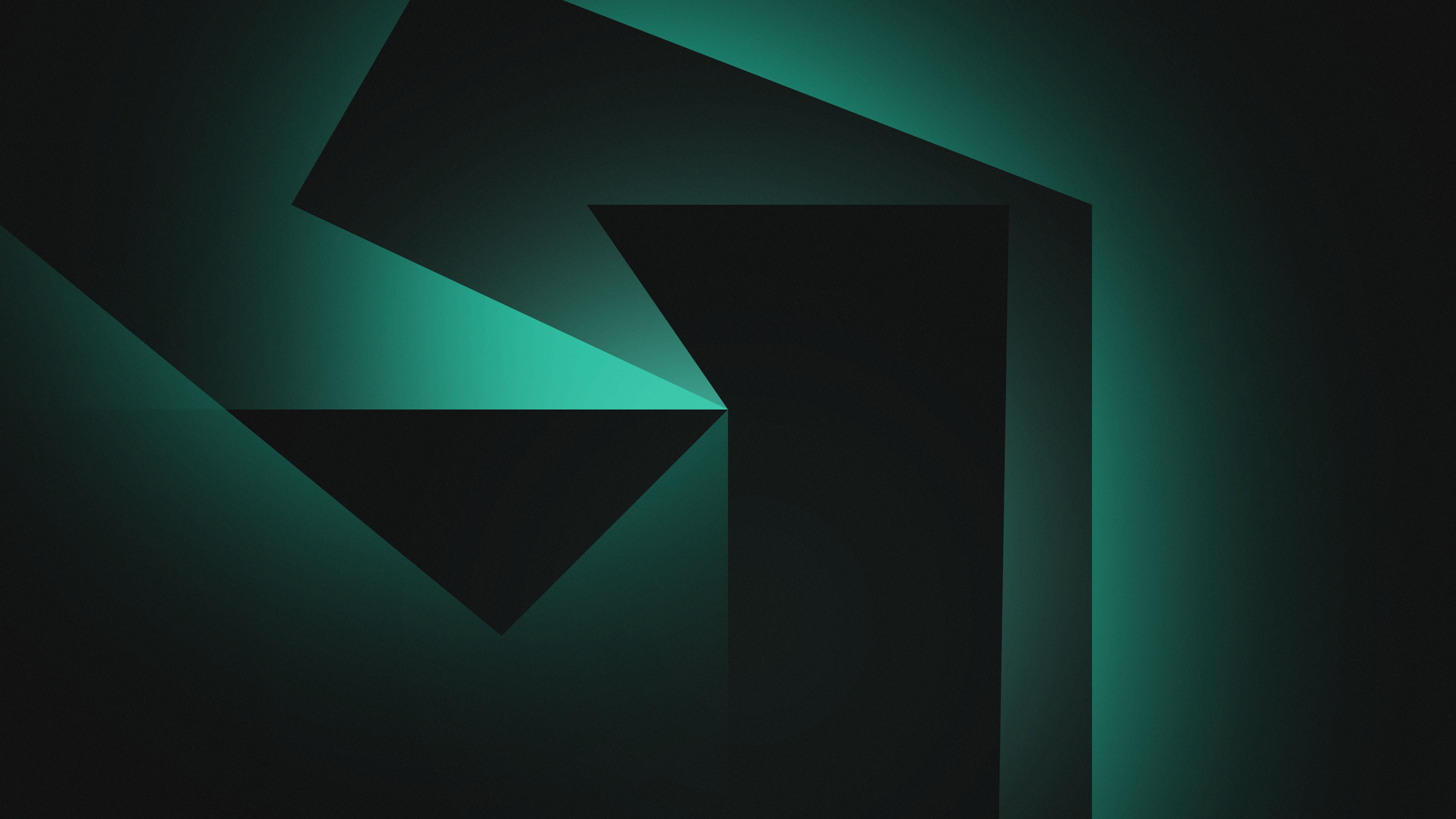 Forme geometriche astratte nero-verde, 3840x2160 Ultra HD, 4K TV