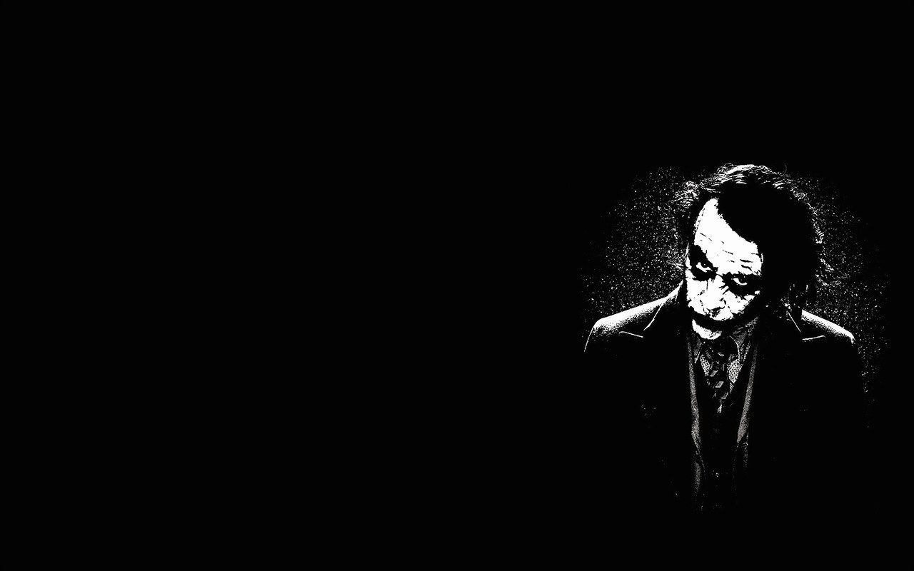 Joker su sfondo nero, nemesi di Batman, 1280x800 720p, Laptop