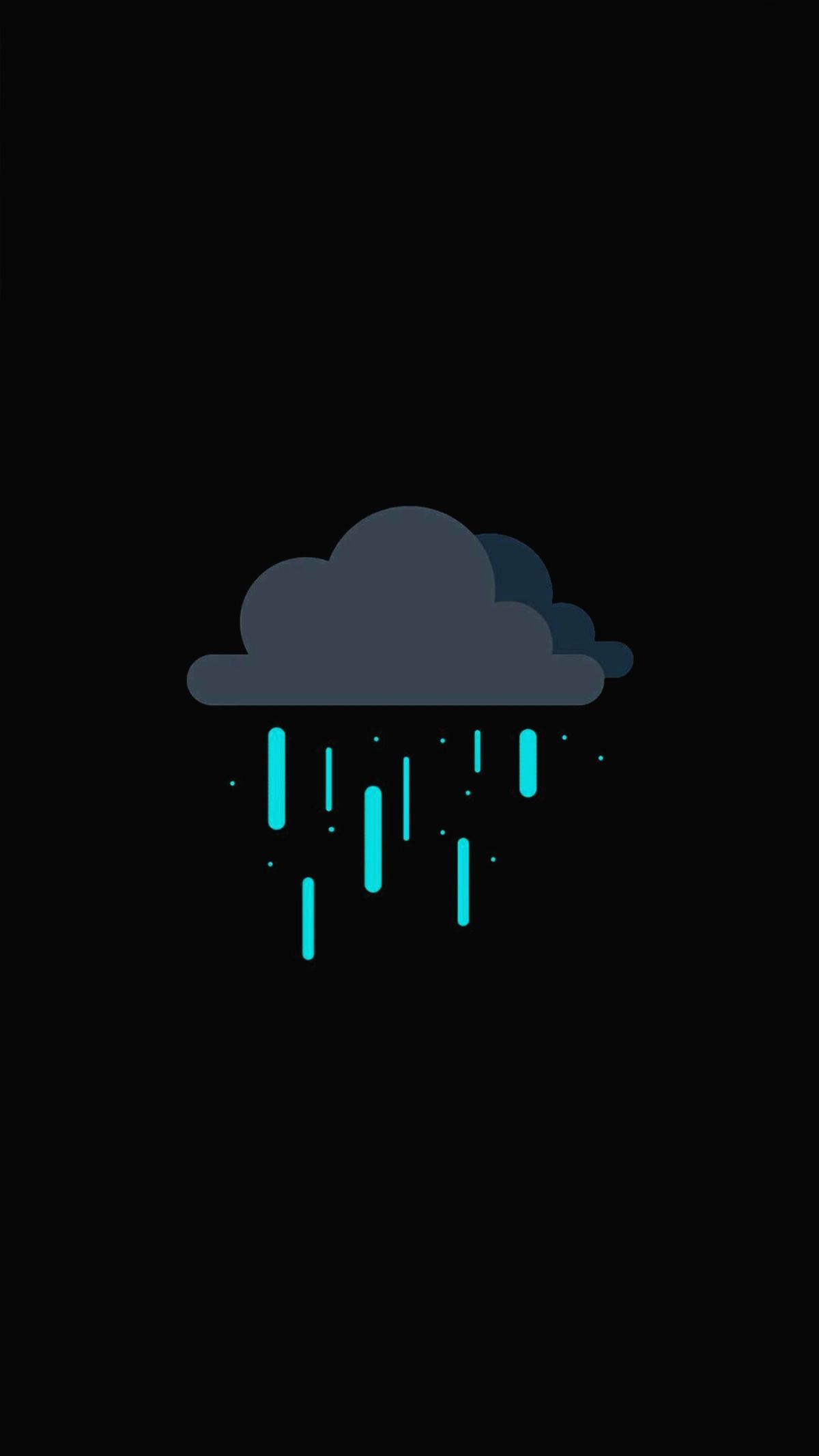nuvola pioggia minimalista nero, 1200x2133 Verticale, Telefono