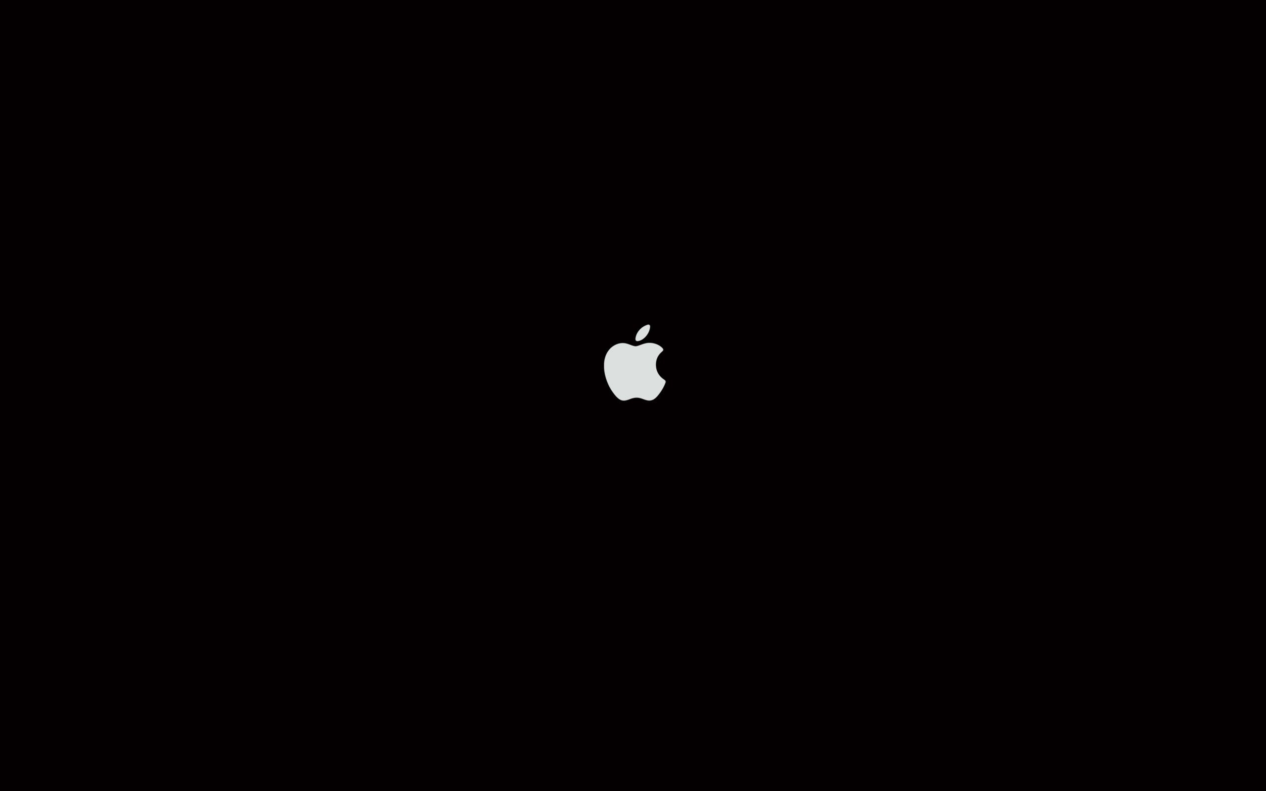 Logo Apple bianco su nero, azienda tech, 2560x1600 WQXGA, Desktop