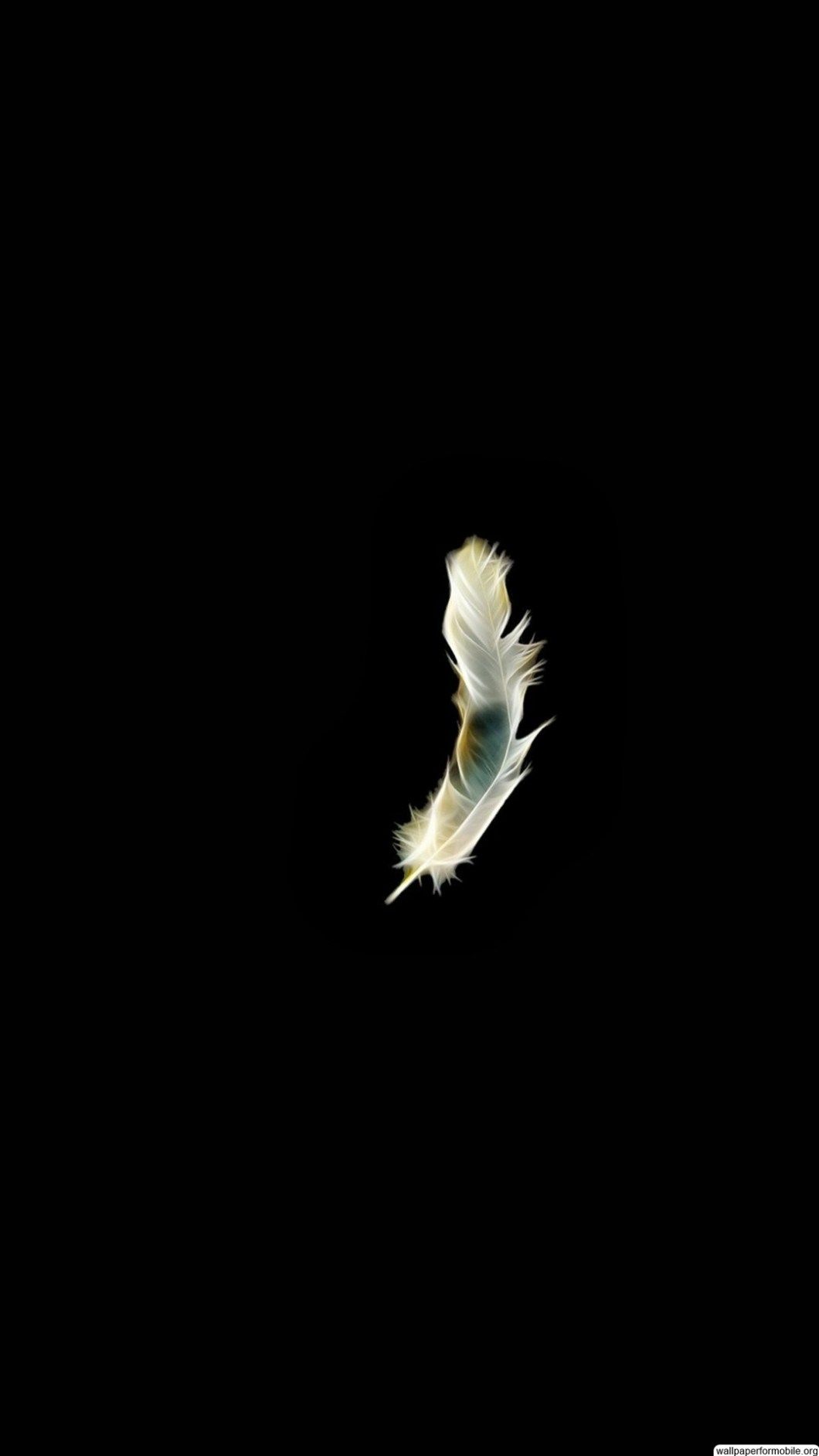 Piuma bianca su nero, 1060x1884 Verticale, Mobile