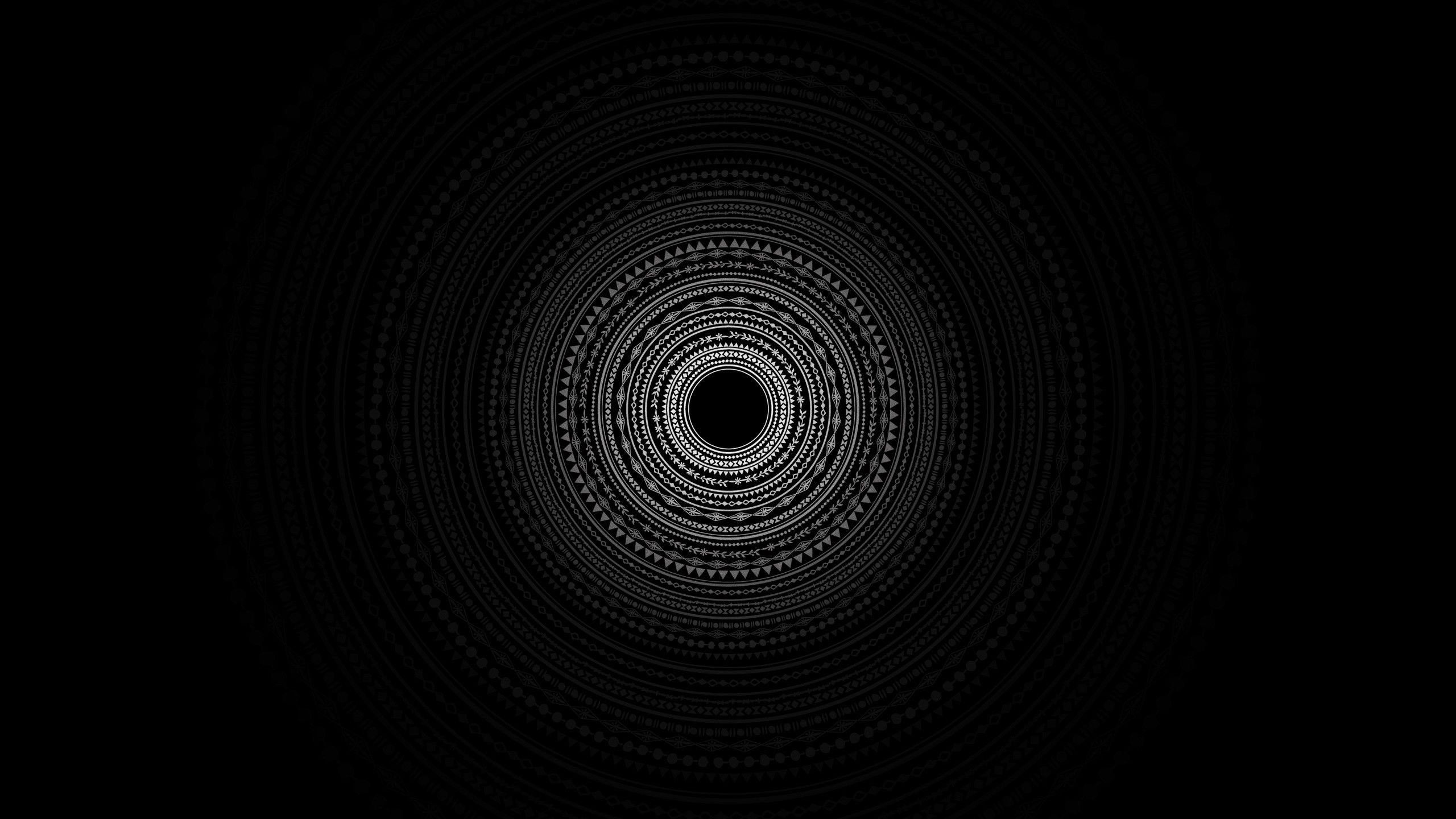 Cerchio geometrico astratto nero, 2560x1440 2K, Desktop
