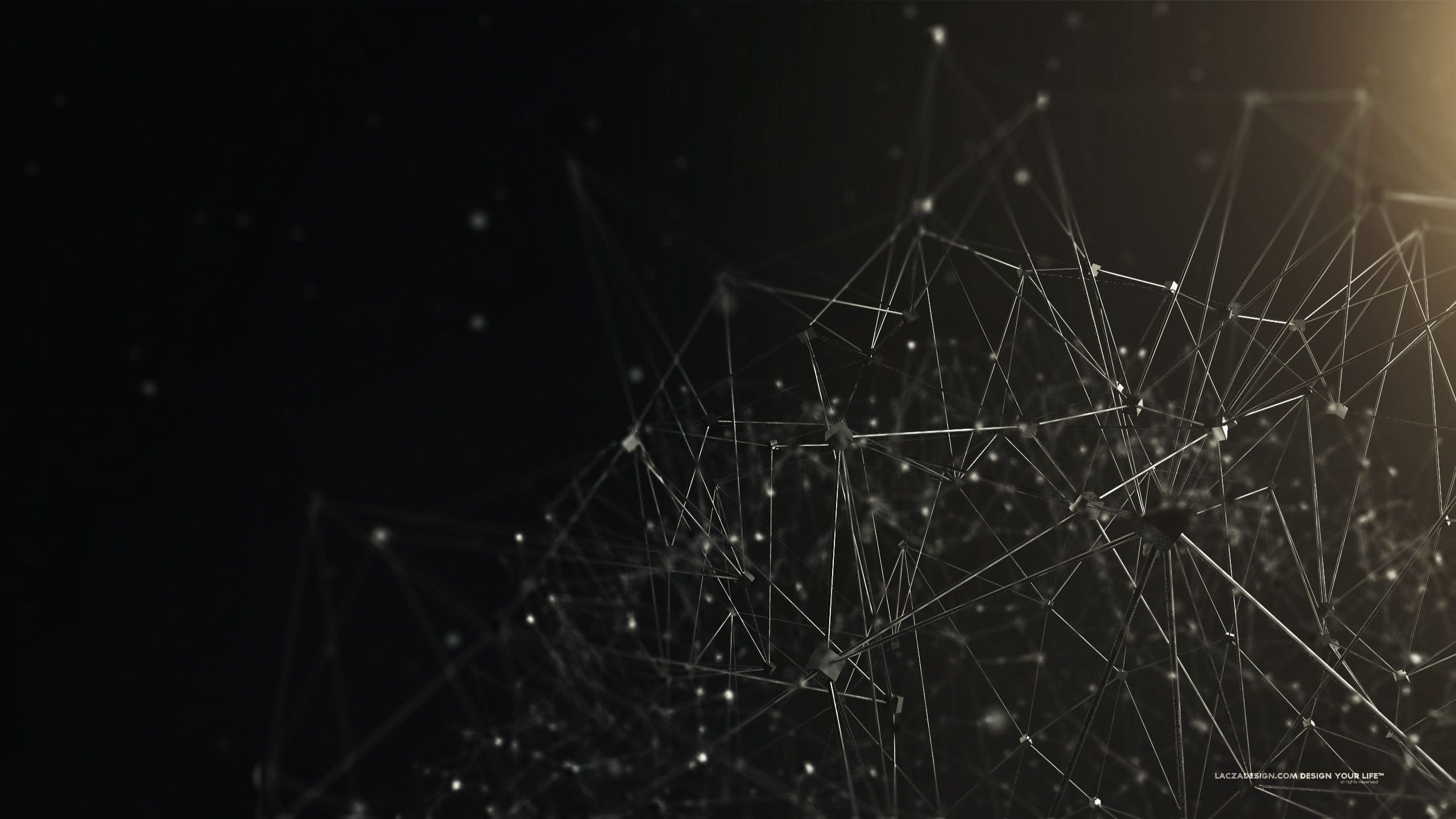 Rete astratta particelle nere, 2560x1440 1440p, Desktop