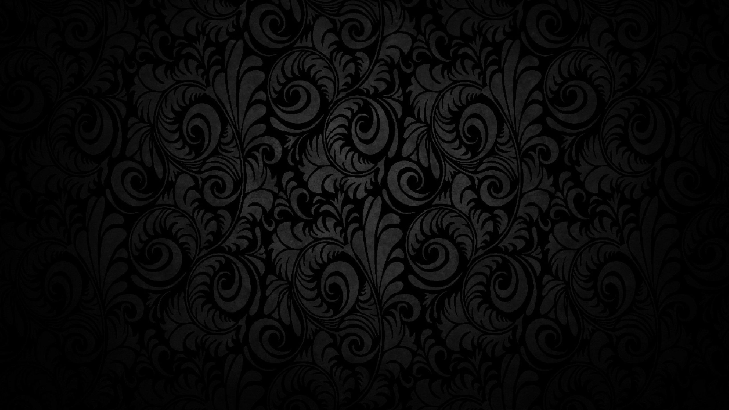 Motivo floreale nero decorativo, 2560x1440 1440p, Desktop