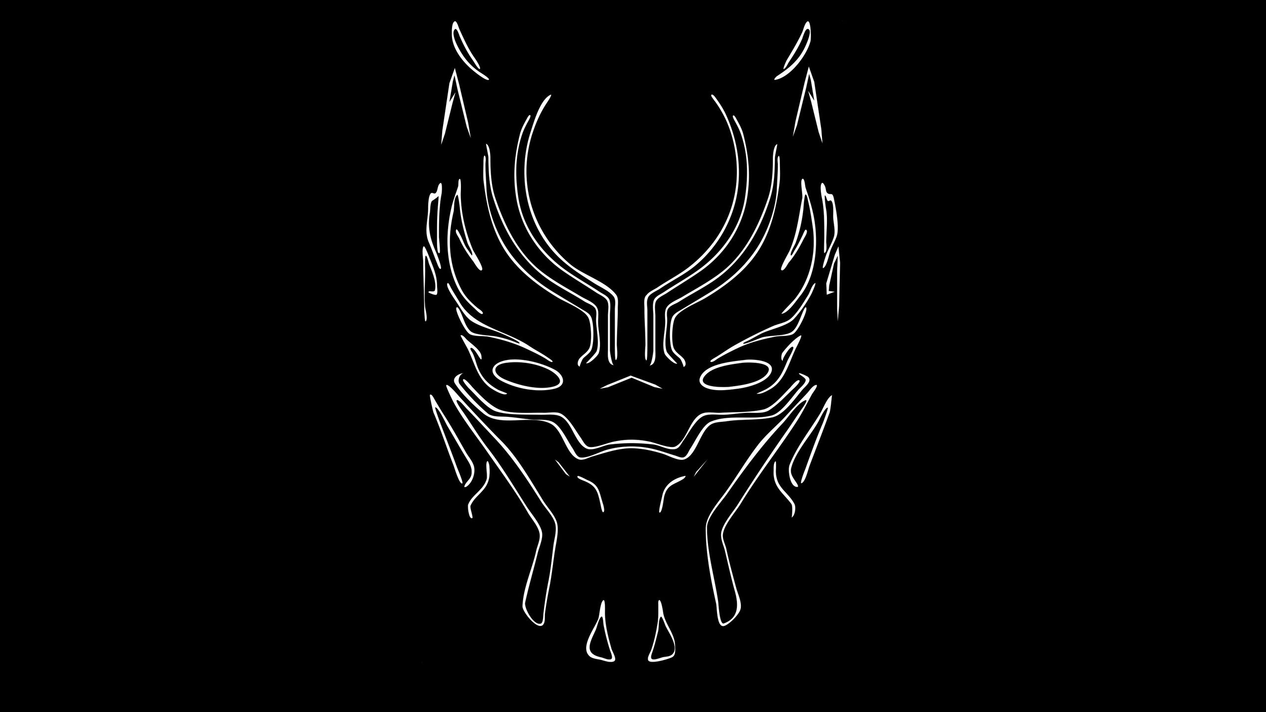 Maschera Black Panther linee bianche, 2560x1440 2K QHD, PC