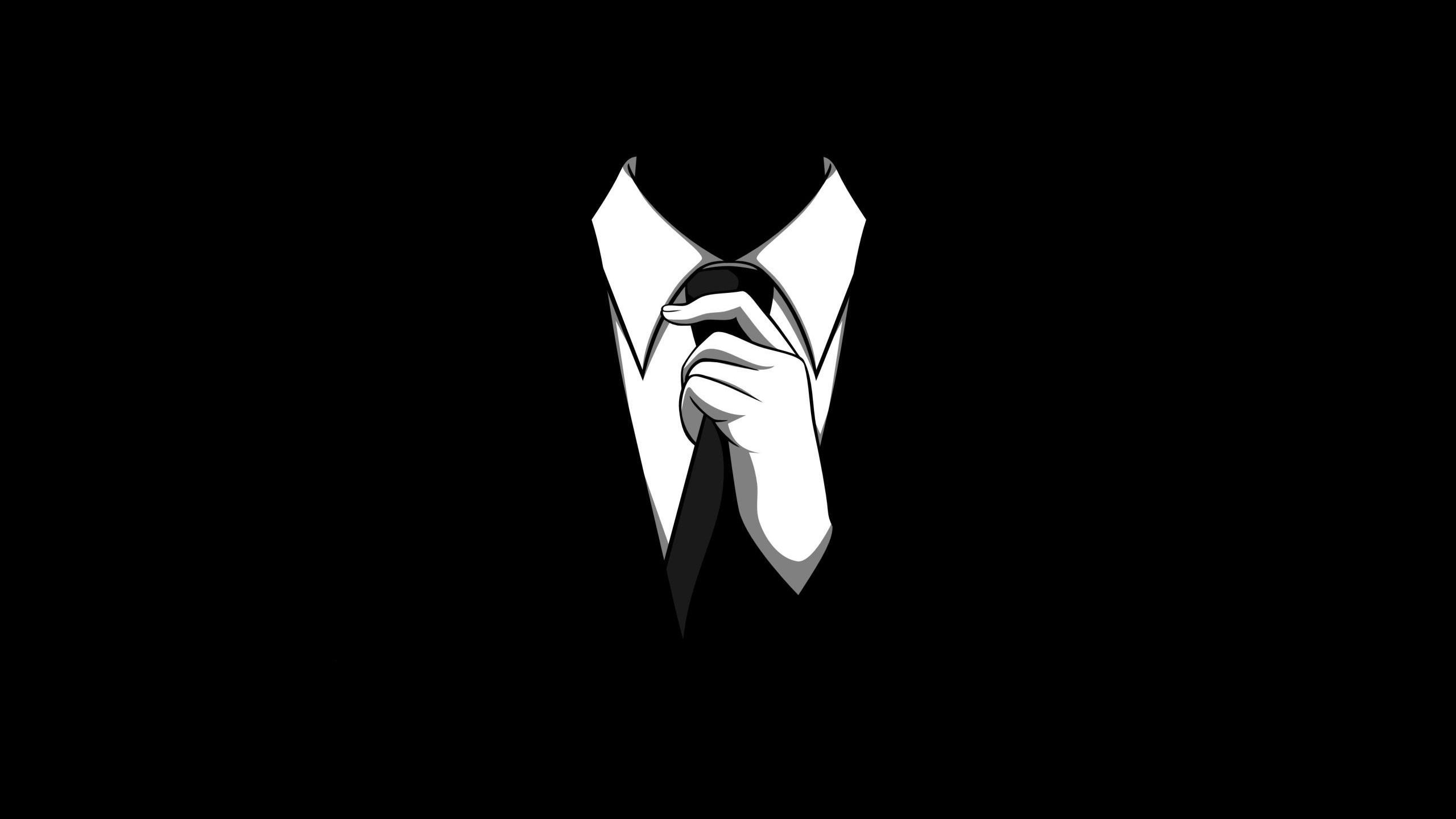 Uomo anonimo cravatta nera, 2560x1440 2K, Desktop